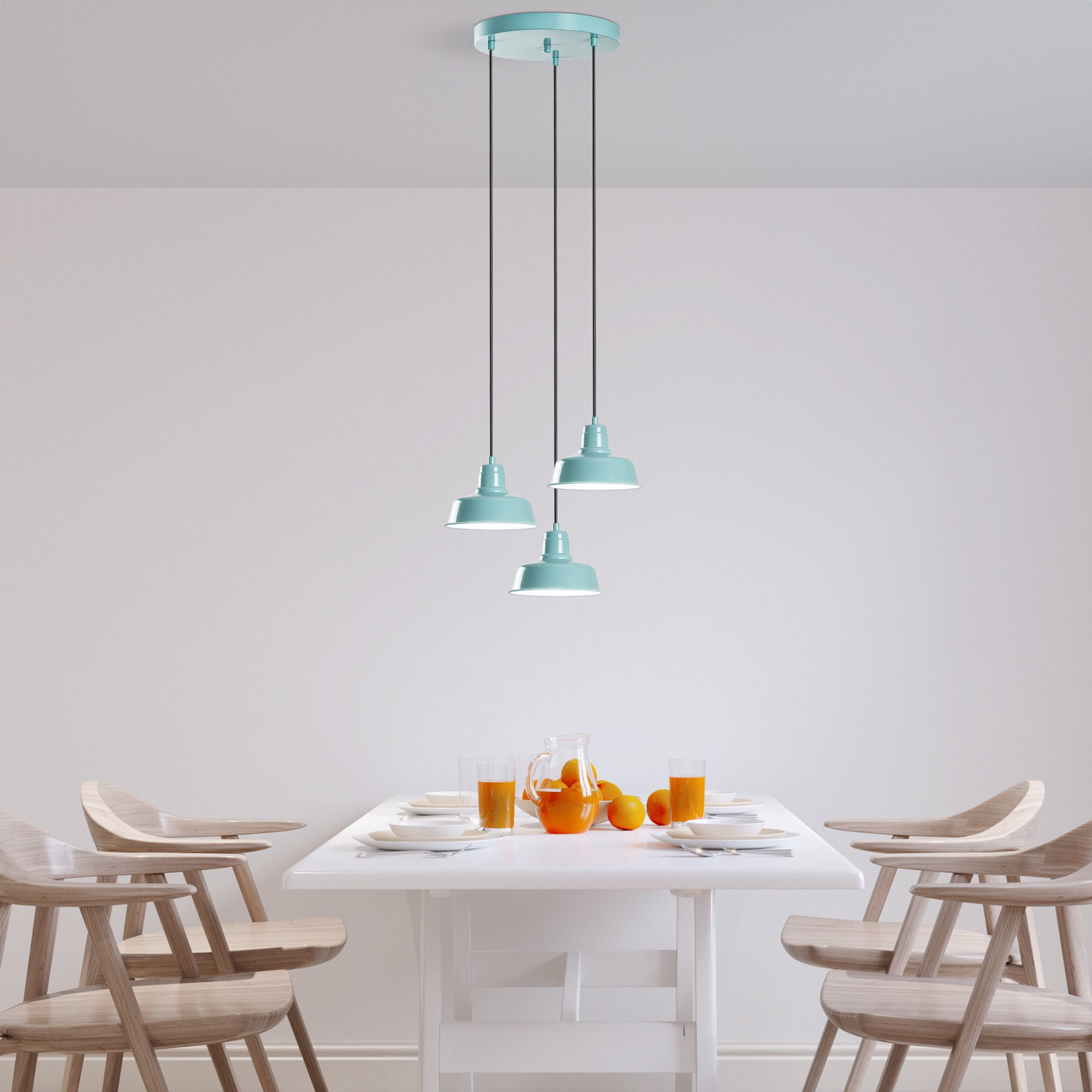 Turquoise Luminara: Adjustable Elegance Chandelier