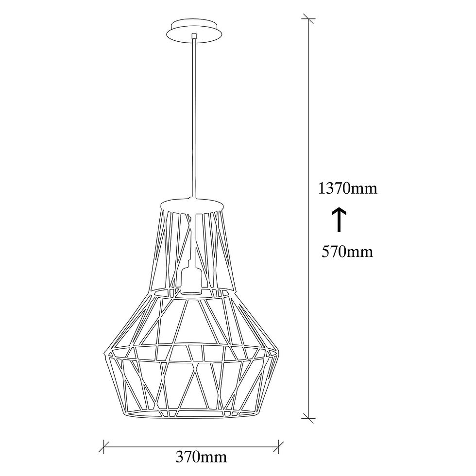 Thumbnail: LuxeNoir Industrial Chandelier - Black Elegance