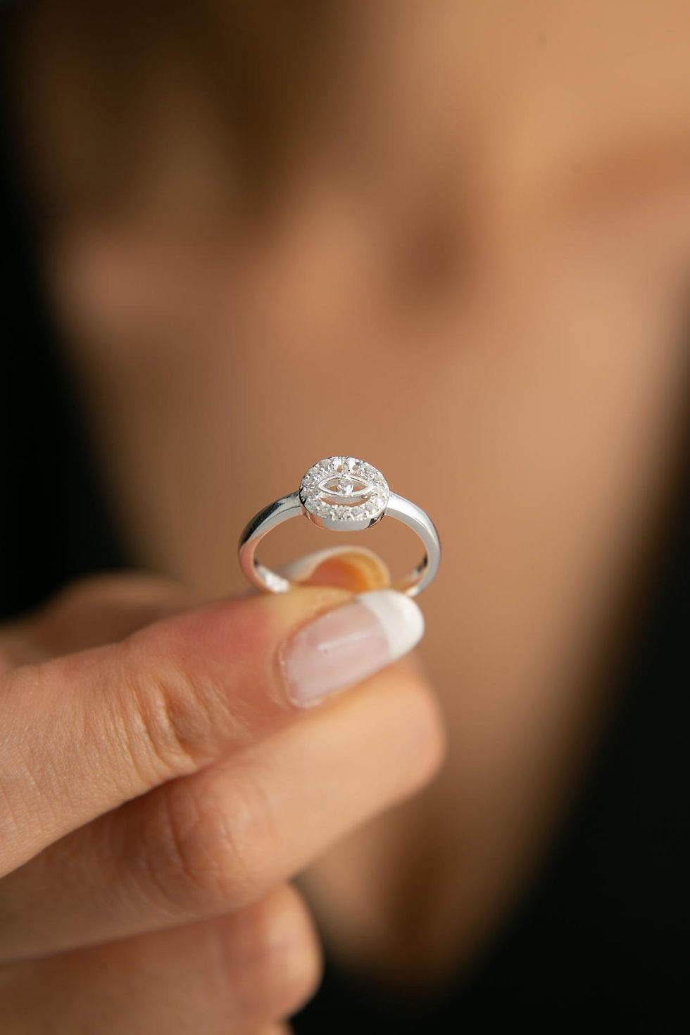 Thumbnail: LustreVibe Zirconia Silver Adjustable Ring
