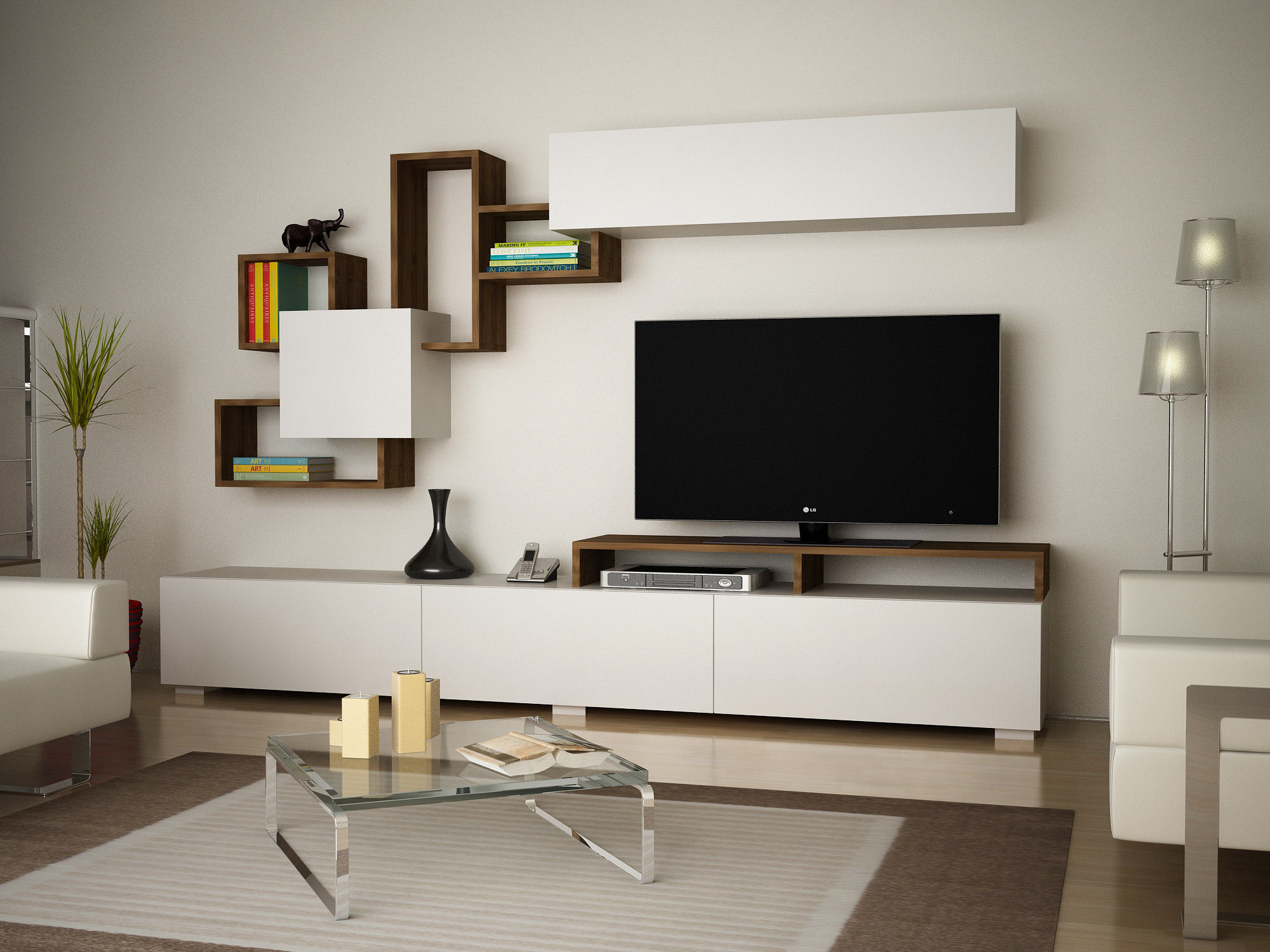 Elit - White, Walnut