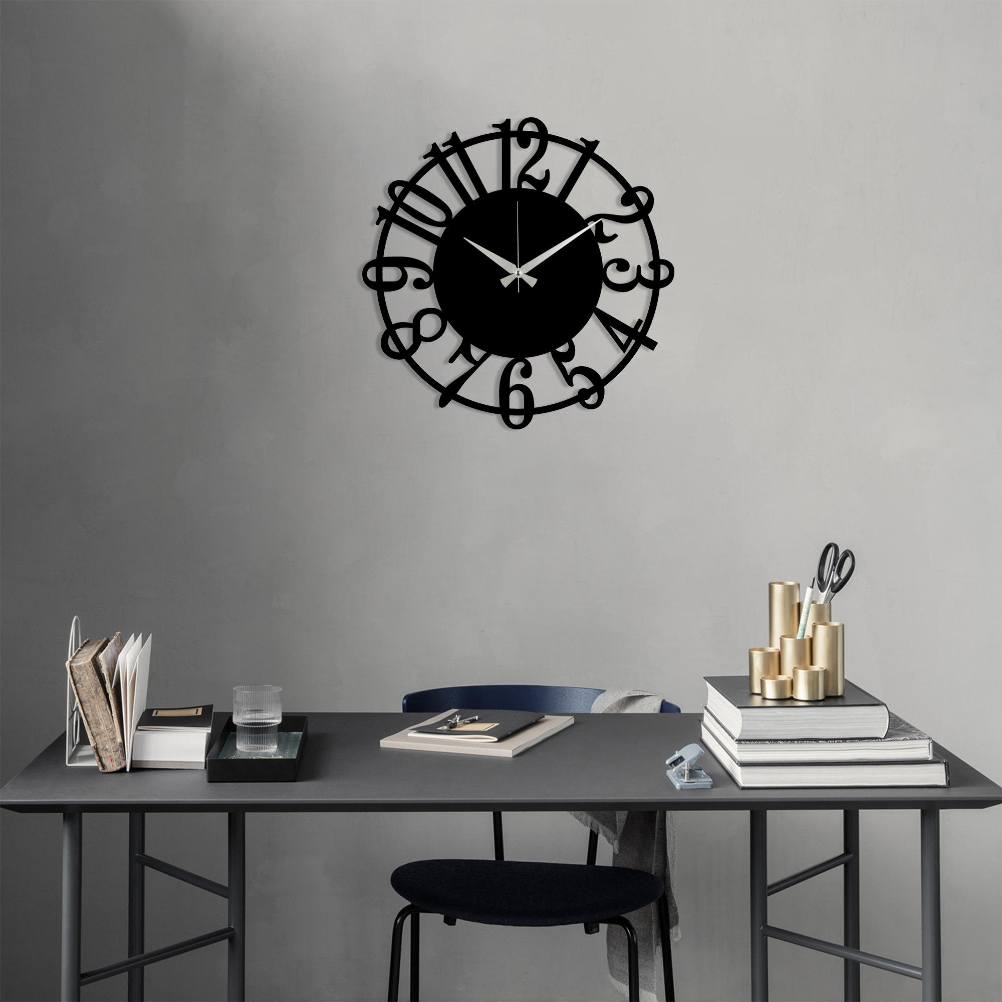 Metal Wall Clock 15 - Black