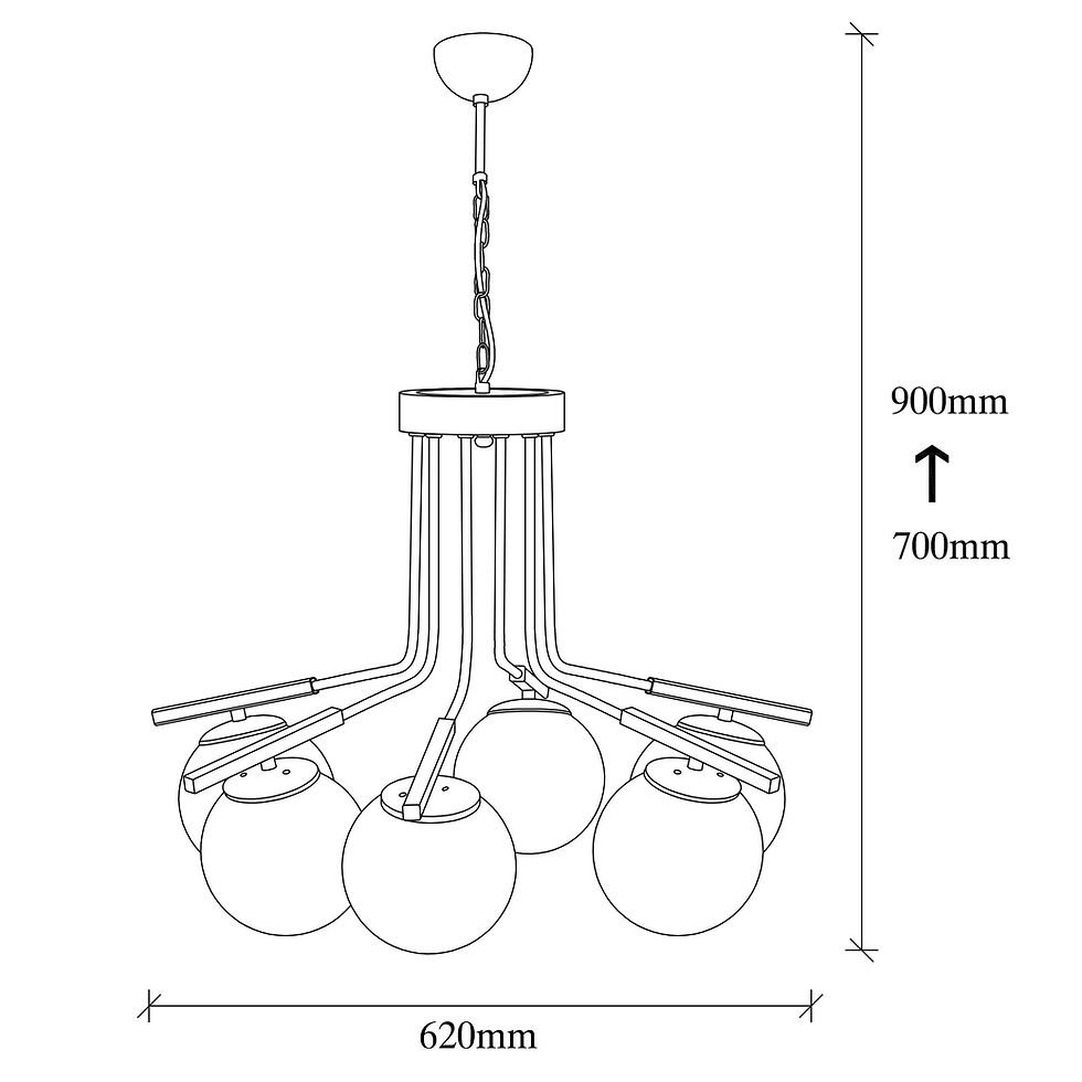 Thumbnail: LustraVogue: Luxe Iron & Glass Chandelier