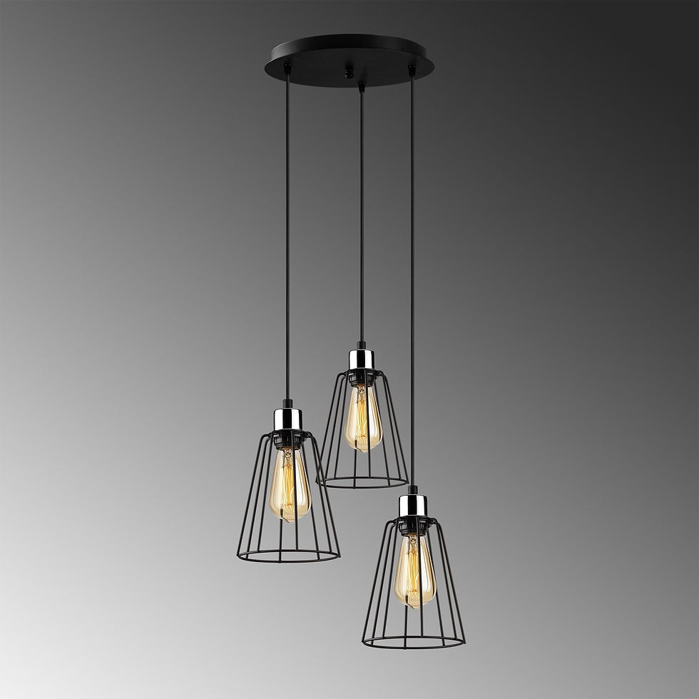 Thumbnail: Nostalgic Noir Chandelier 34: Modern Industrial Elegance