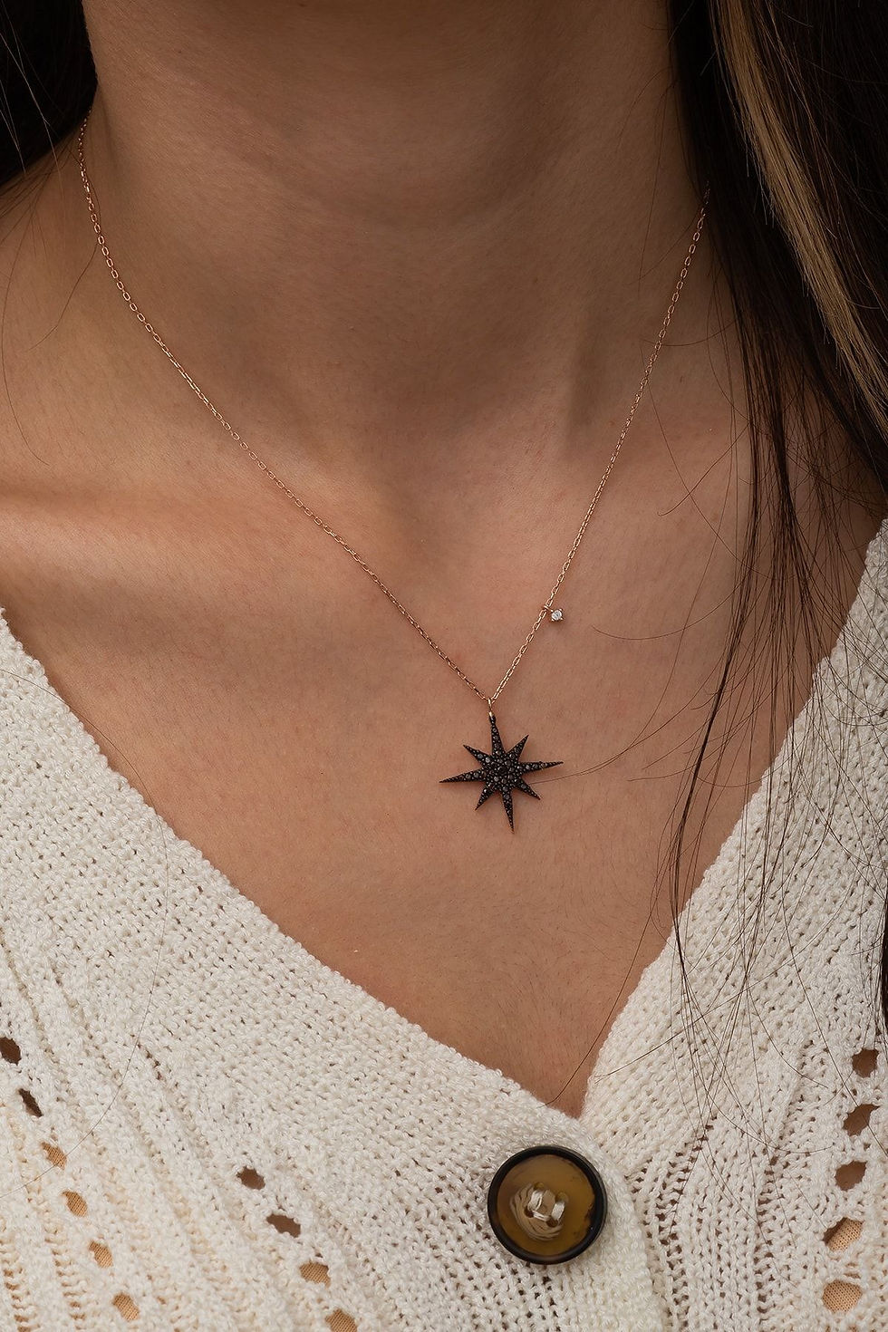 LuxeRose Silver Pendant Necklace