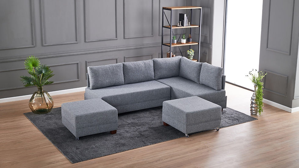 Thumbnail: Fly Corner Sofa Bed Right- Grey