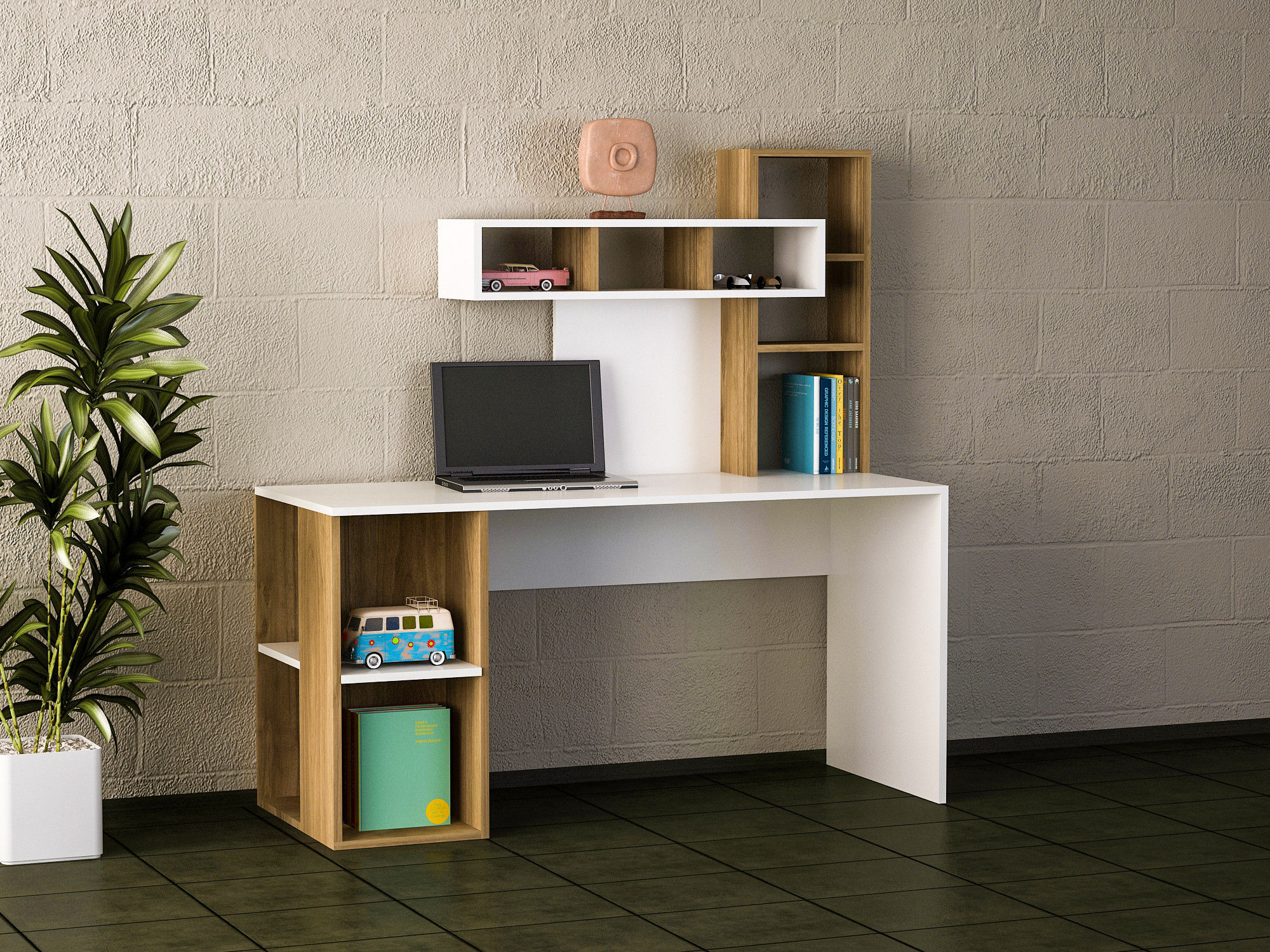 Coral - White, Walnut