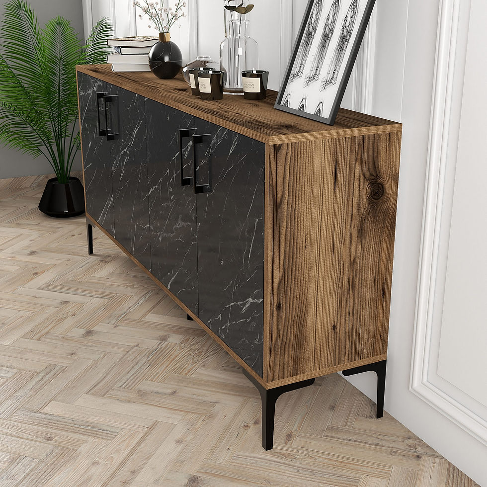 Thumbnail: Kiev 160 - Walnut, Black Marble