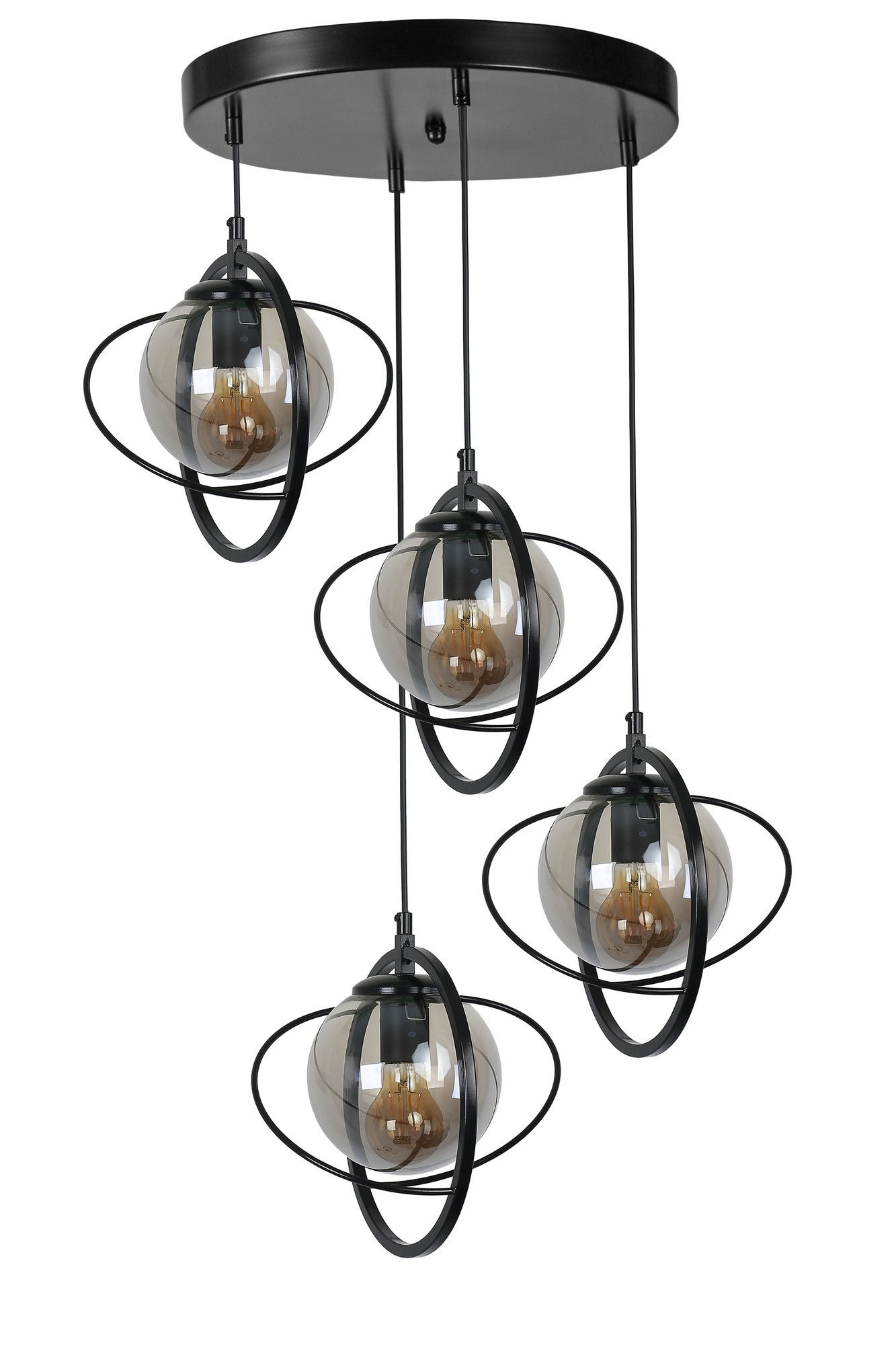 LuxeFume Elegance Chandelier 35cm BlackGlow