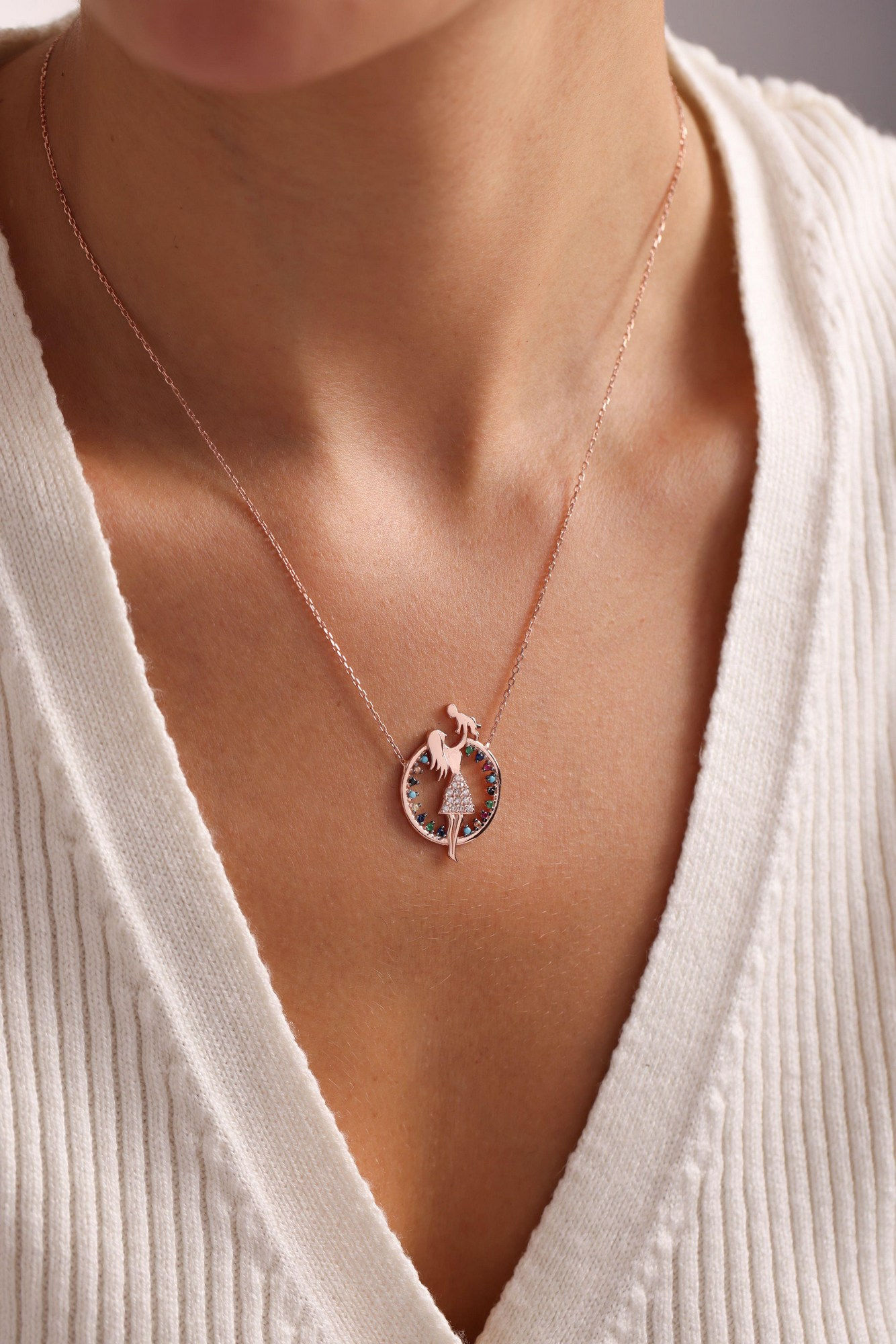 LunaRose Sterling Pendant Necklace
