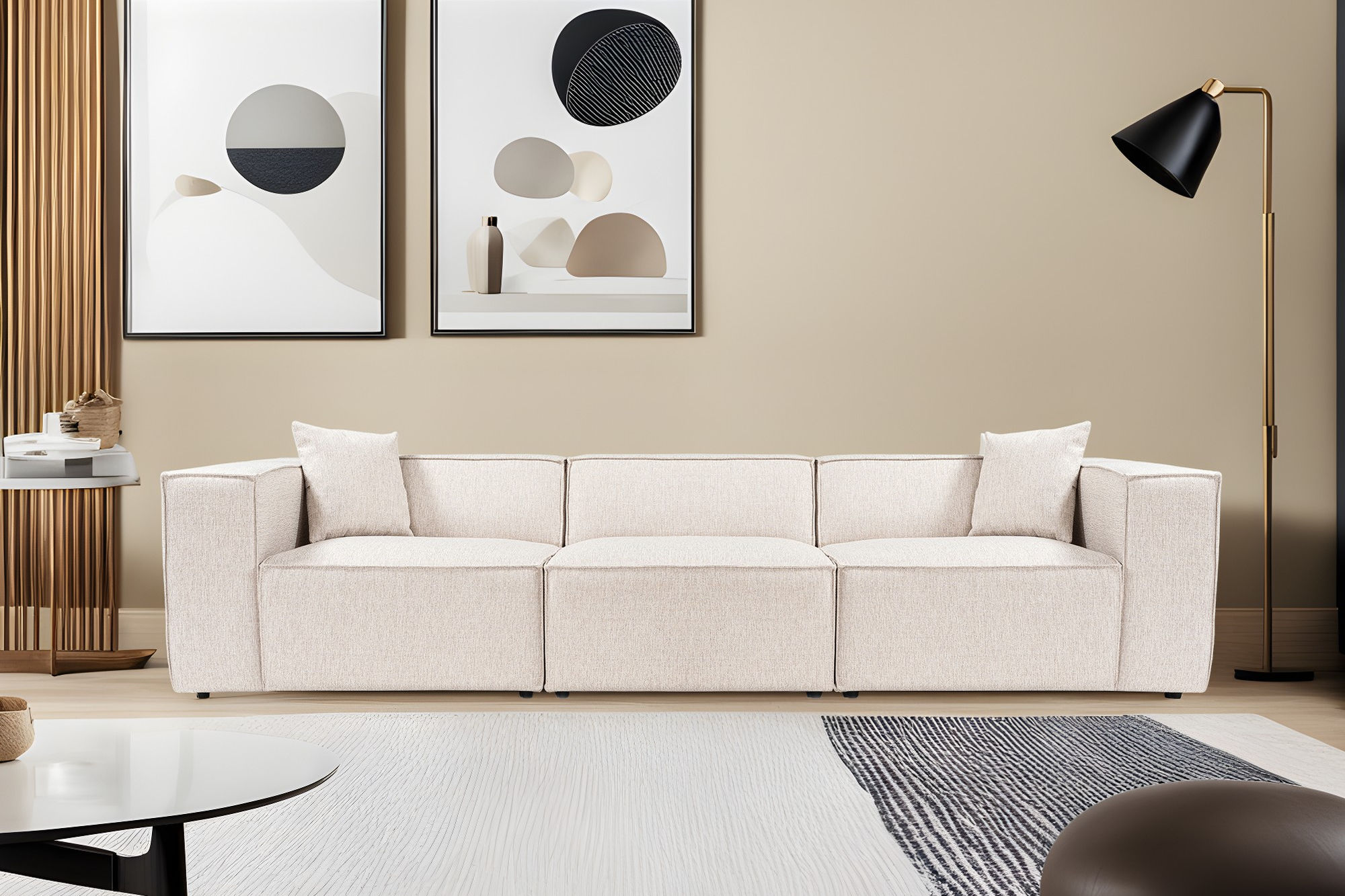 Lora 3 Seater - Light Brown
