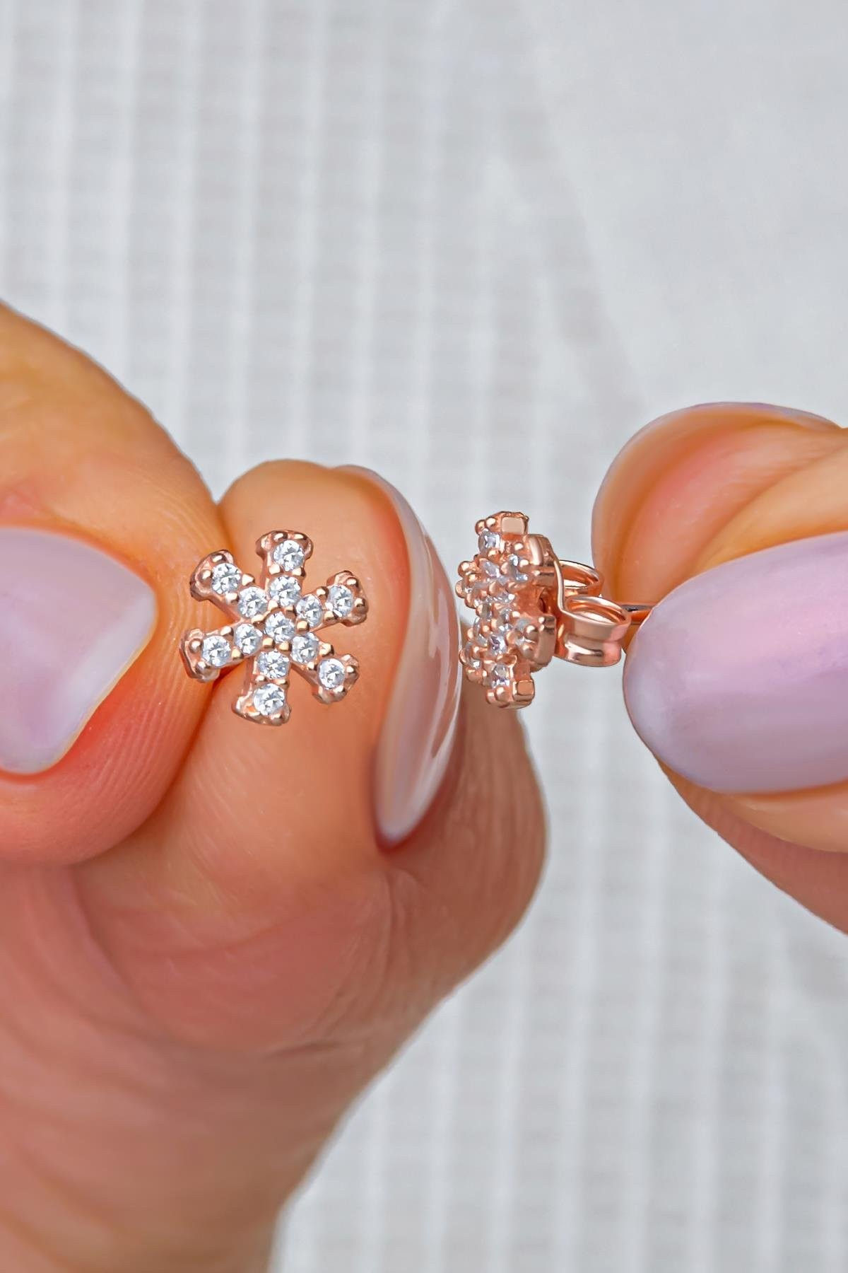 LunaZir Rose Silver Drops