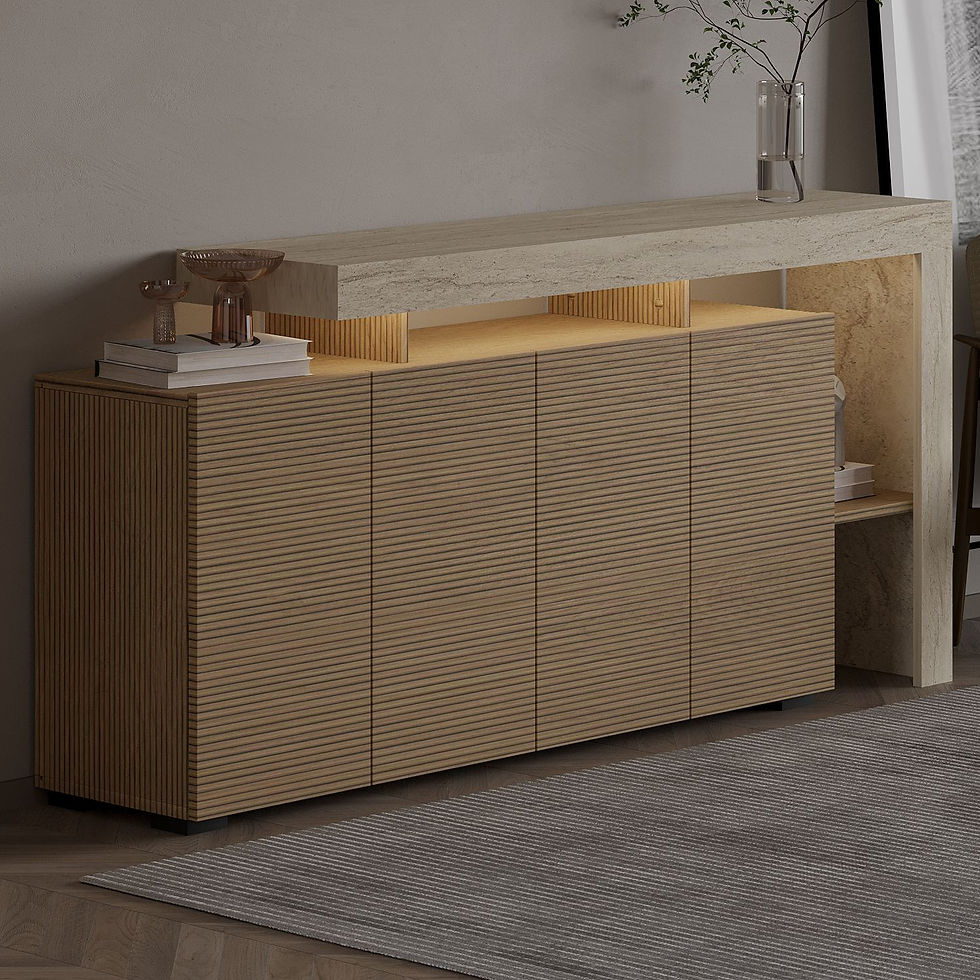 Thumbnail: Beliz - Travertine, Warm Oak