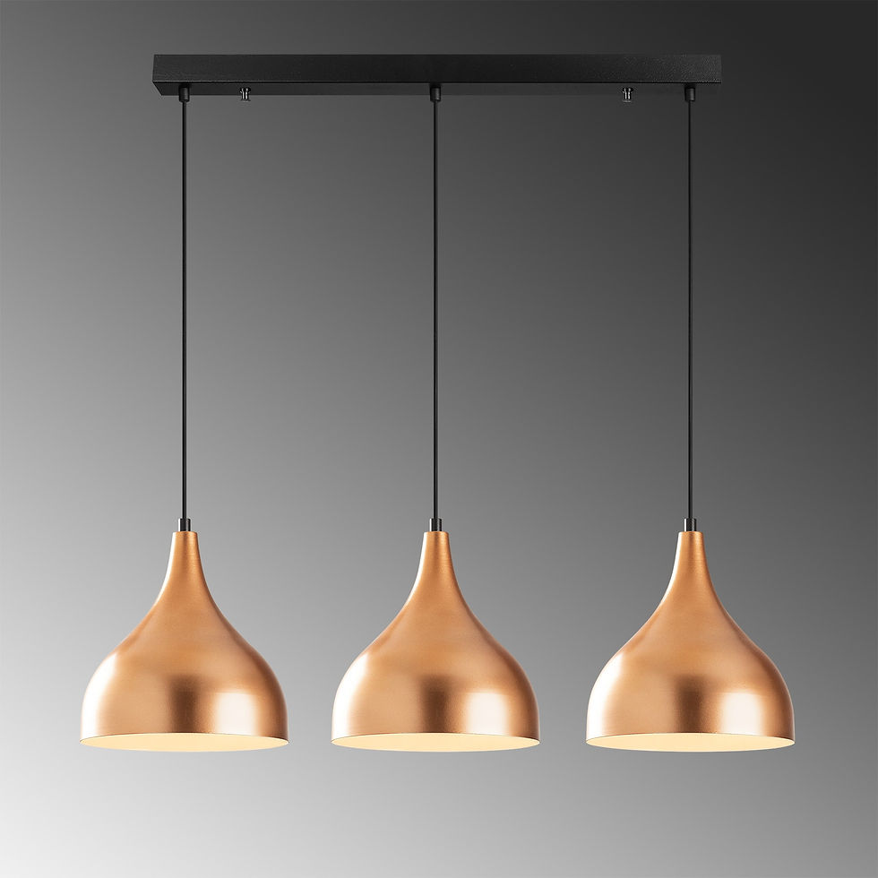 Thumbnail: LumaNova Copper & Black Chandelier Elegance