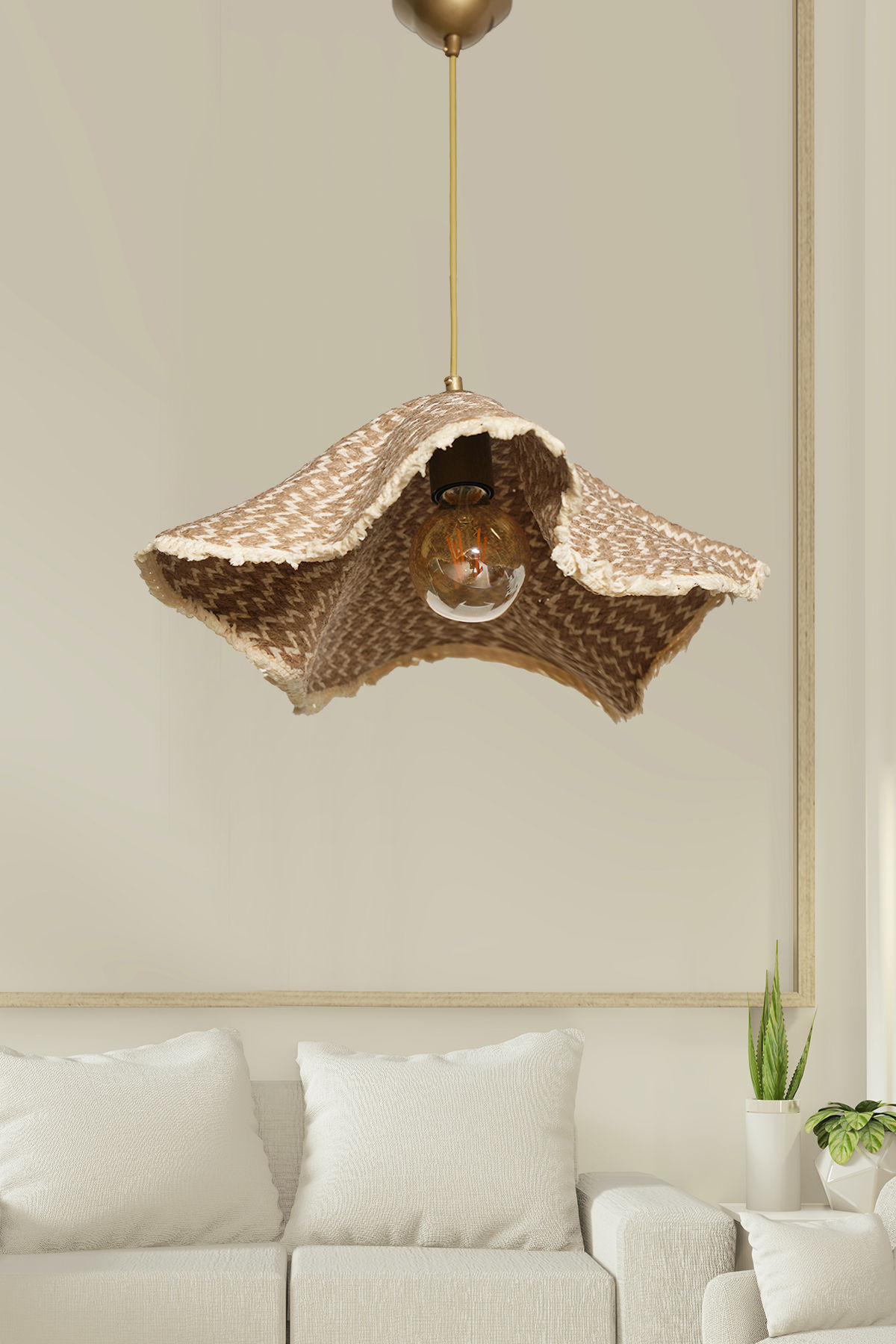 EcruGlow Boho Chandelier: Rustic Glam Elegance