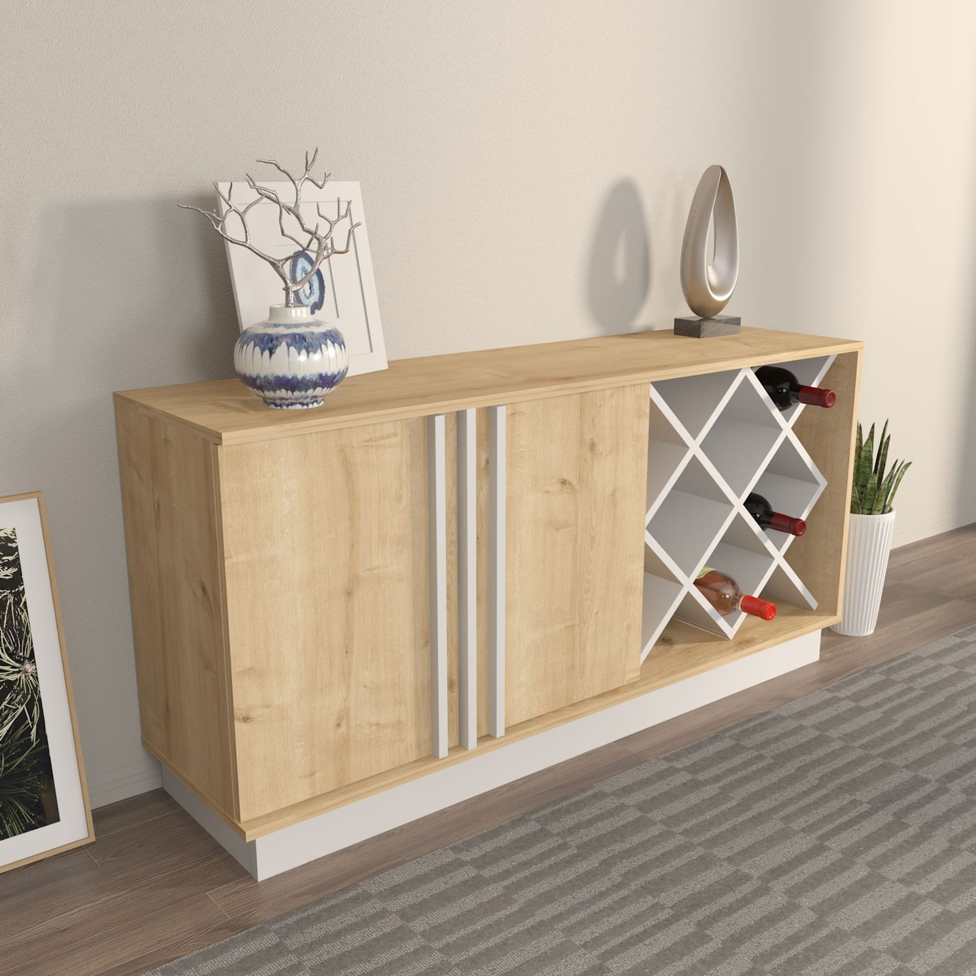 Luna - Sapphire Oak, White
