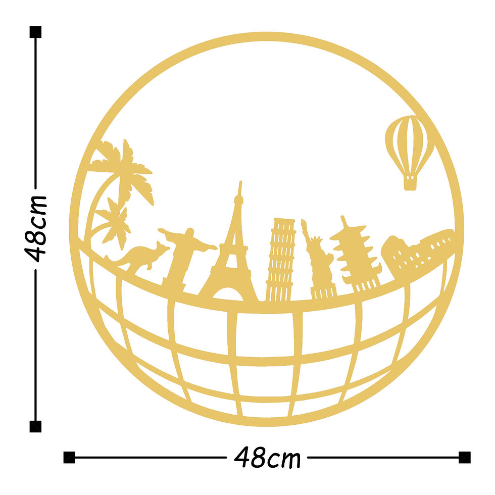 Thumbnail: World Map Metal Decor 5 - Gold