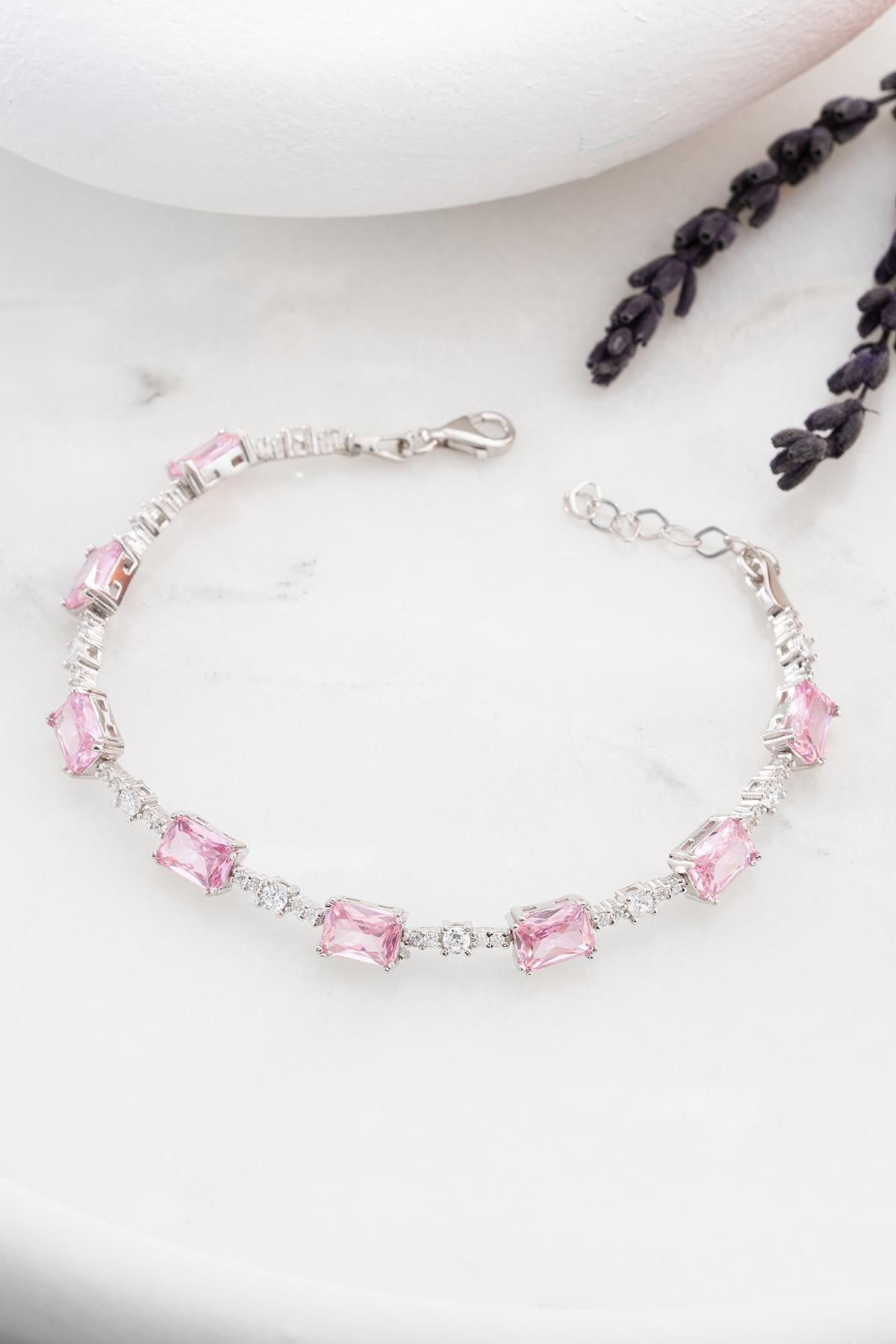 Lunara Silver & Zircon Charm Bracelet