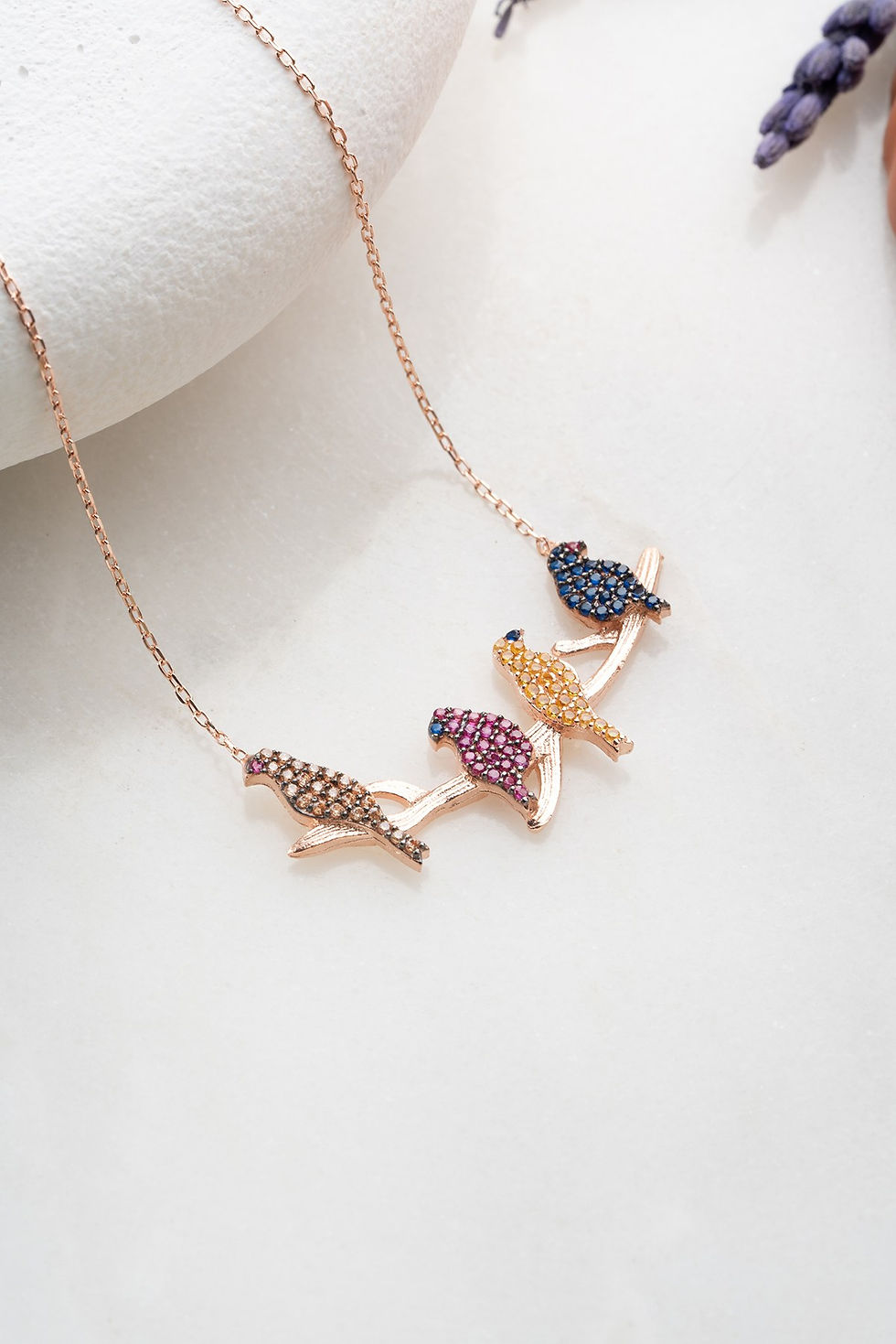 Thumbnail: LustreVine Sterling Rose: Zircon Elegance Necklace