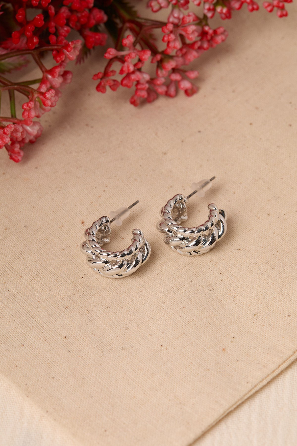 SilverLuxe Radiant Metal Earrings