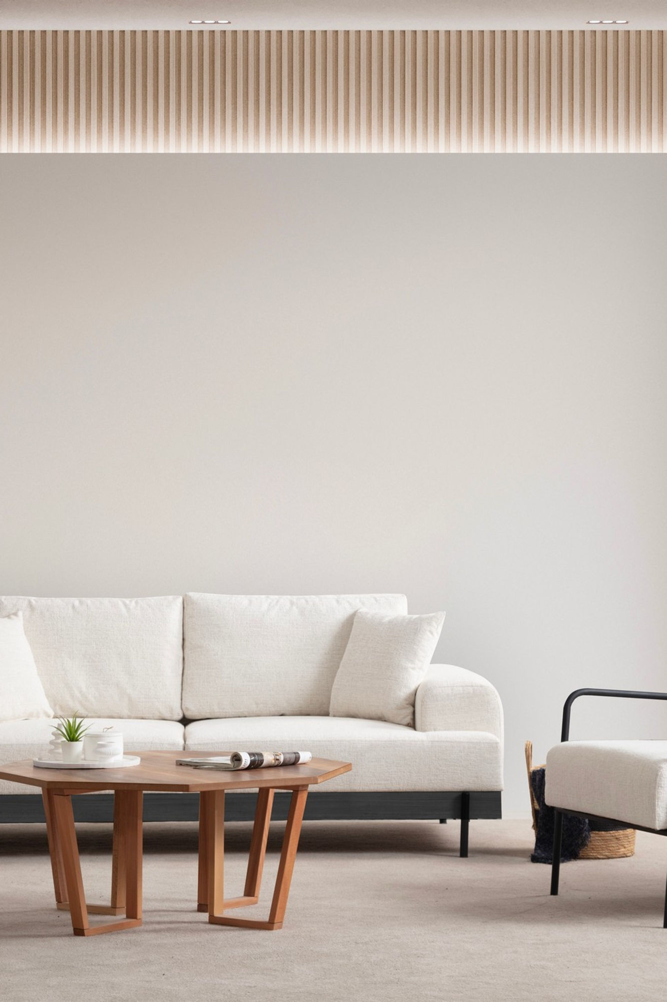 Eti Black 3 Seater - White