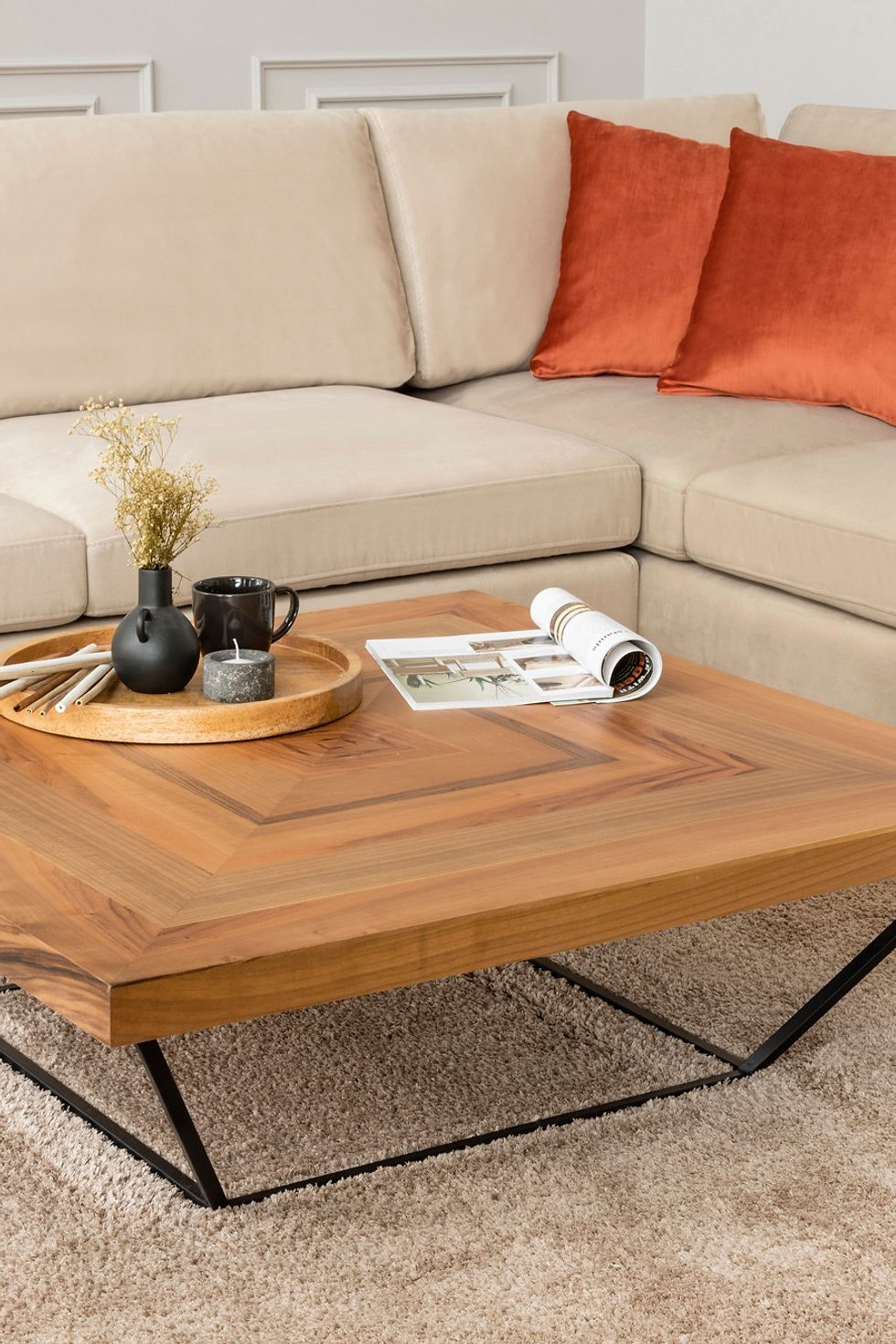 Thumbnail: Tulip Corner Right Without Pouf - Beige