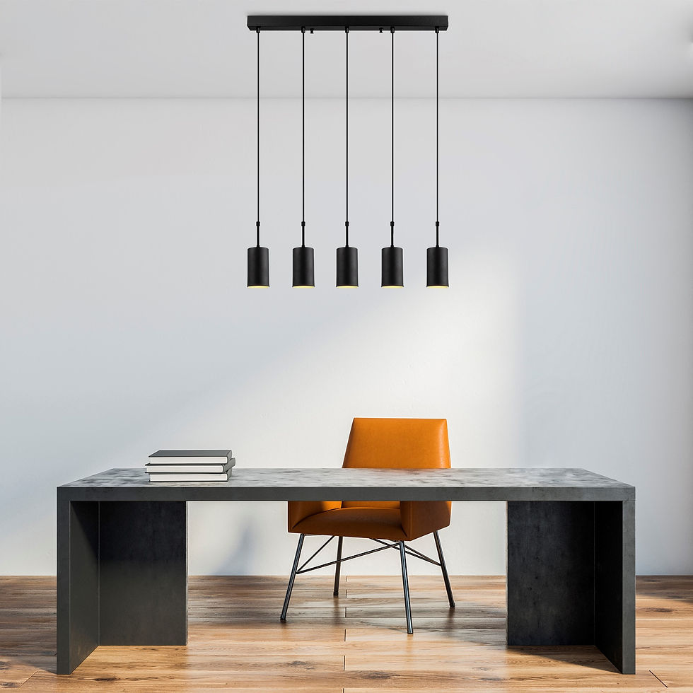 LustreNova: Black Industrial Elegance Chandelier