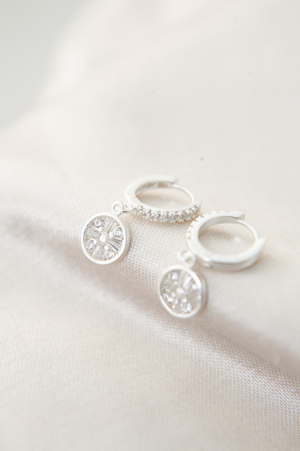 Thumbnail: Elysian Glimmer: Silver Delight Earrings