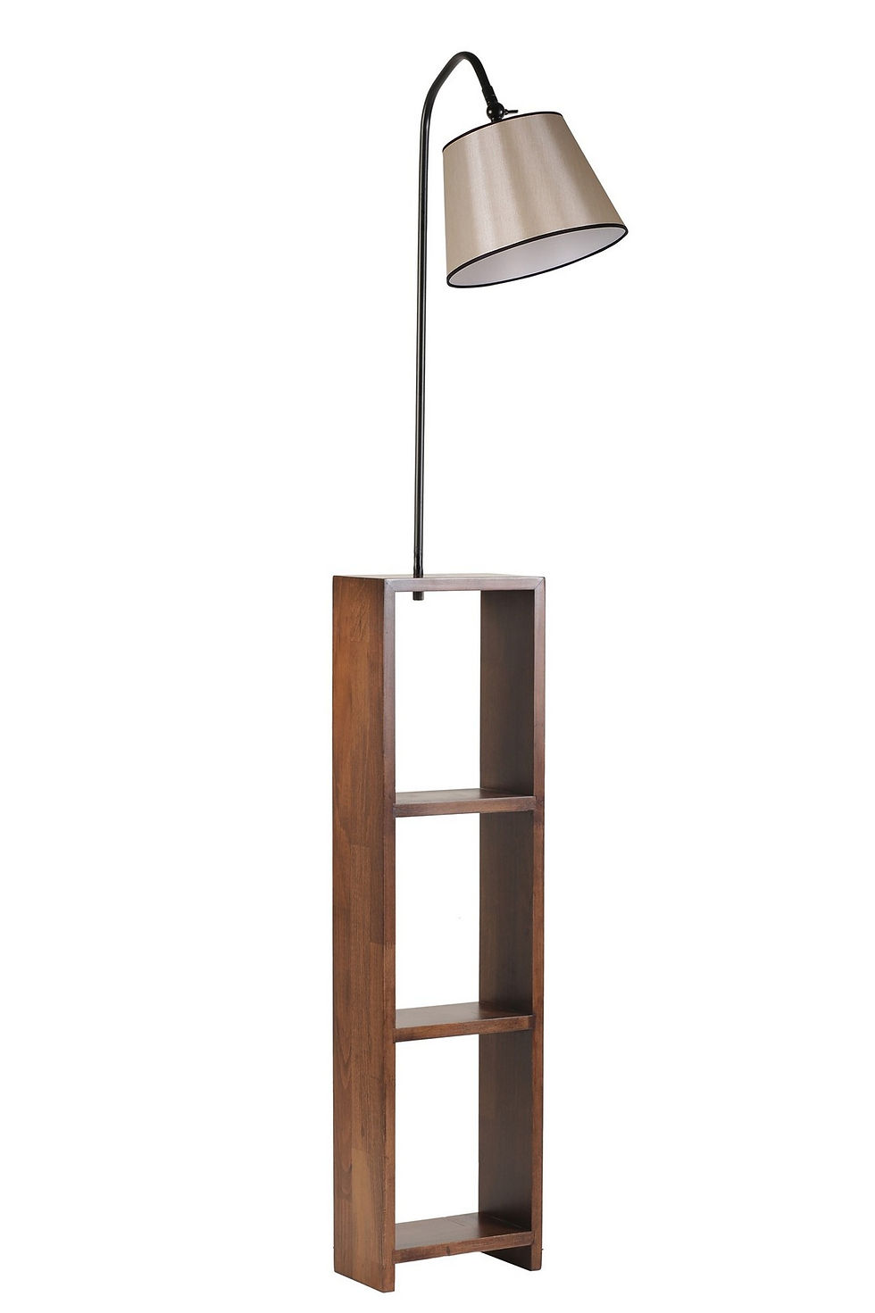 Thumbnail: LumaNest: Elegant Black Metal Shelf Lamp