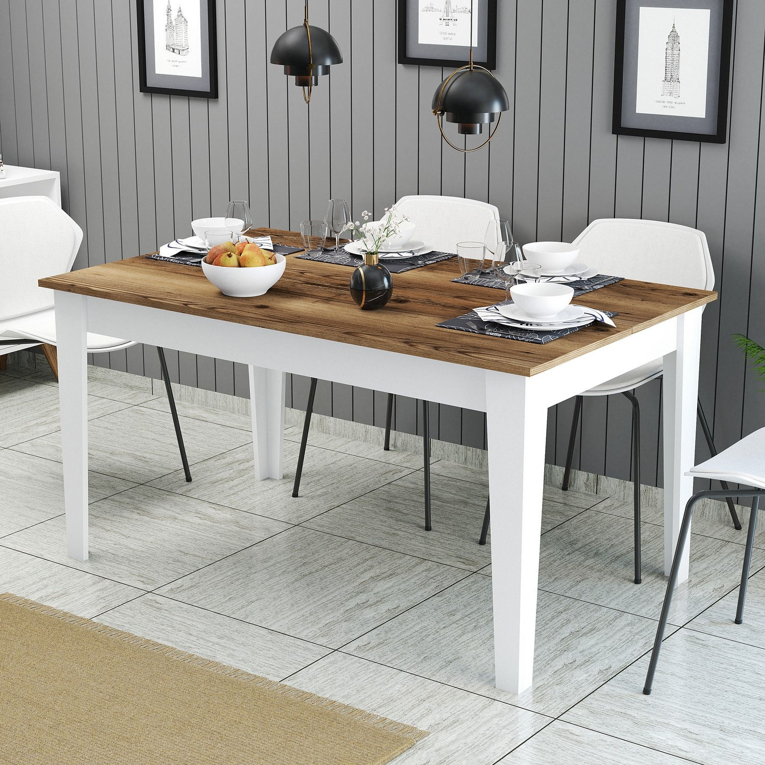 Milan 520 - Walnut, White