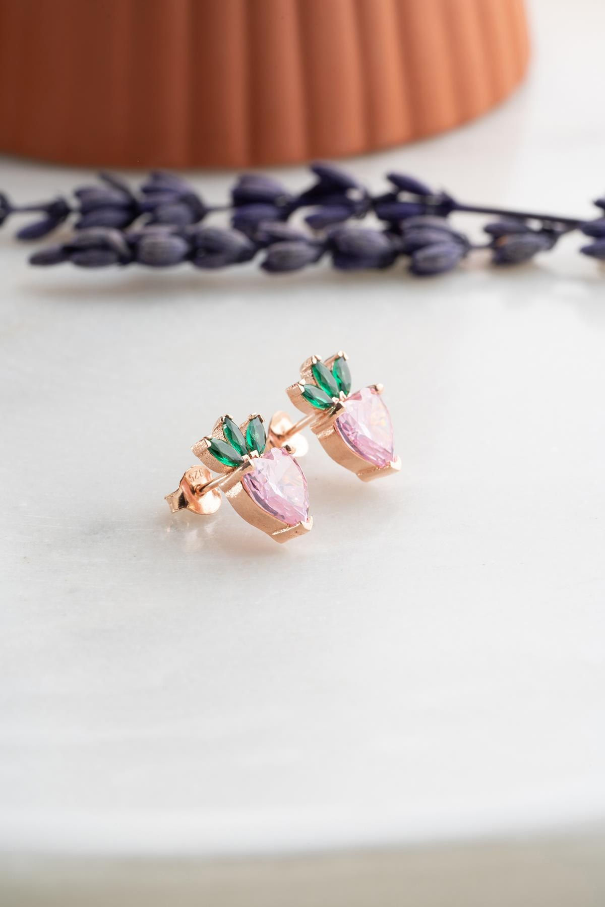 LustreZir Rose Silver Elegance Earrings