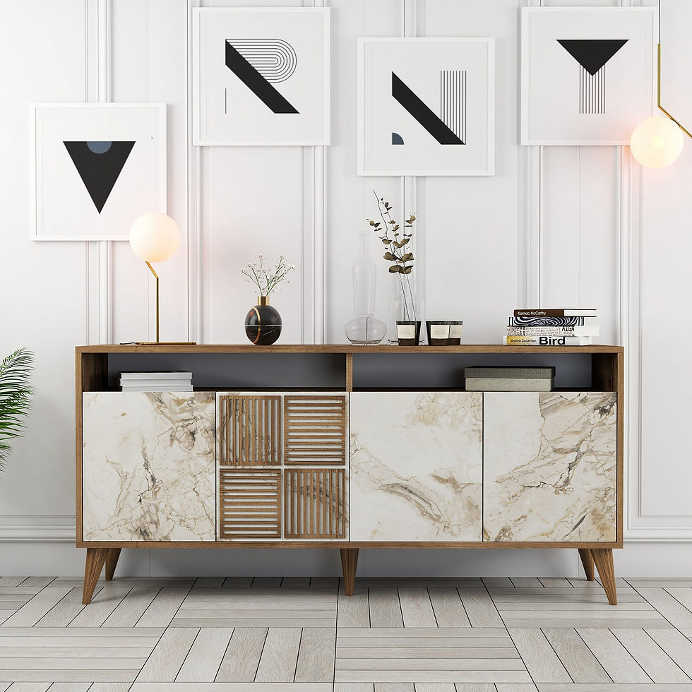 Milan 160 - Walnut, White Marble