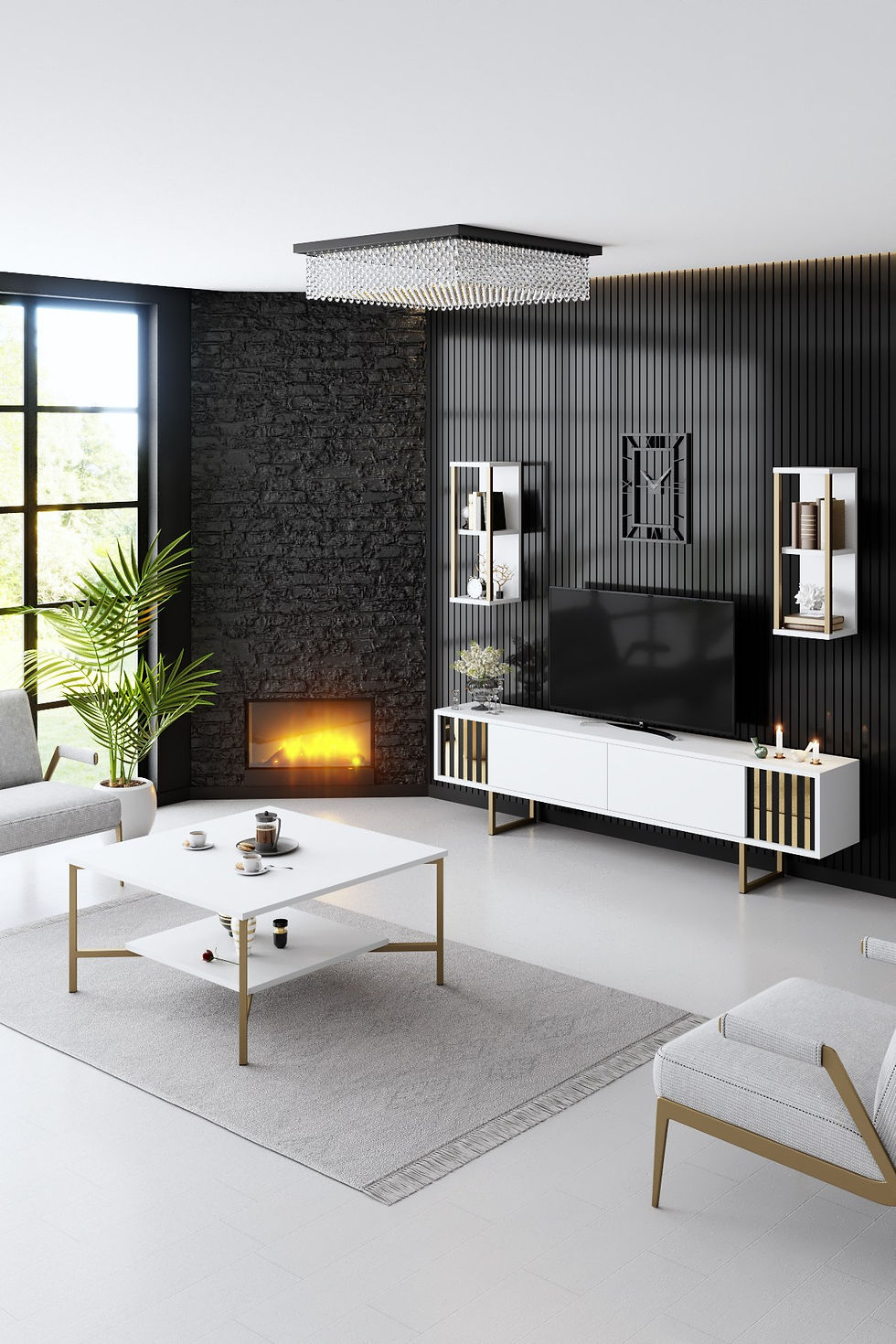Thumbnail: Gold Line - White, Black