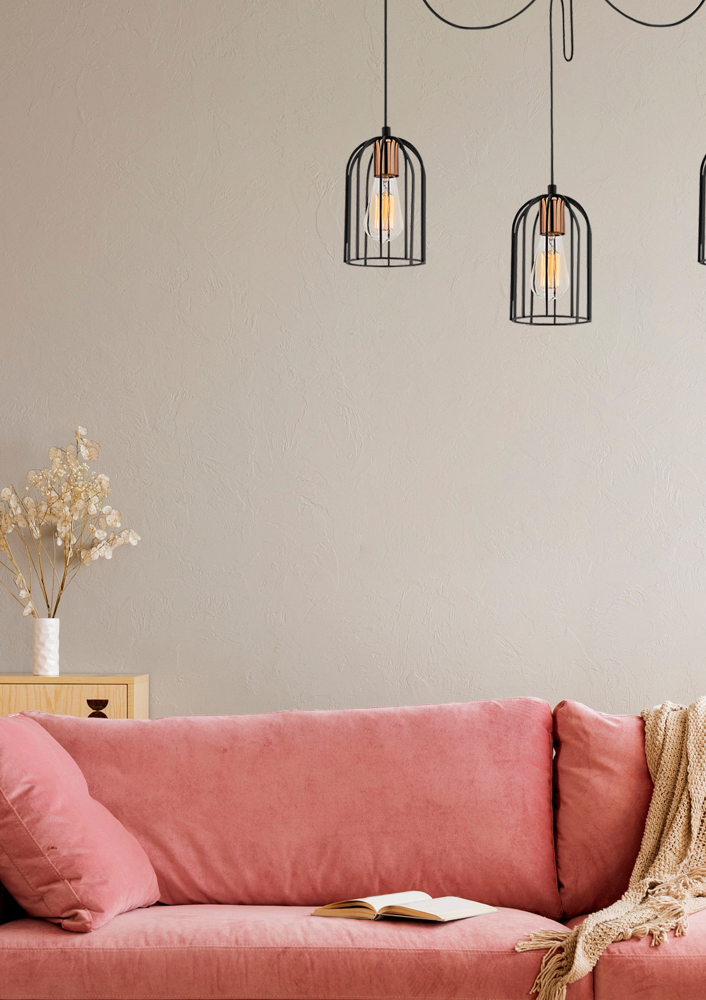 Lumosculpt Black & Bronze Chandelier Elegance