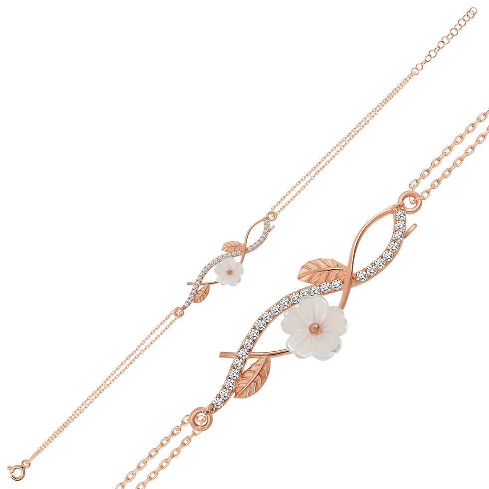 Thumbnail: LuxeZirconia Bloom Silver Bracelet