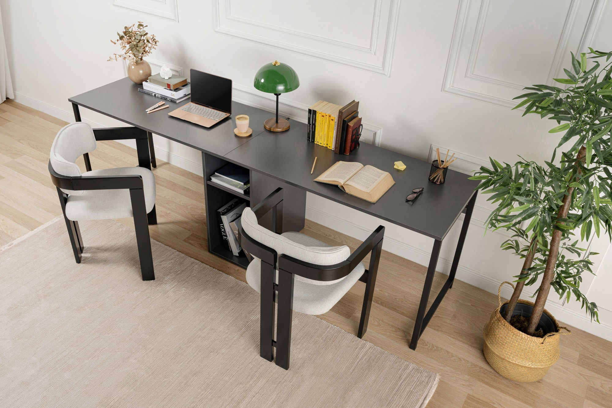 Twin Study Desk - Anthracite