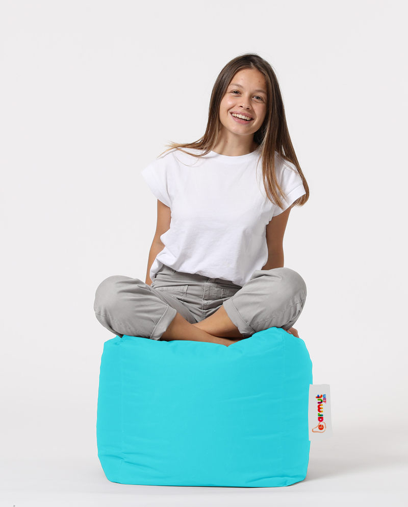 Thumbnail: Square Pouf - Turquoise