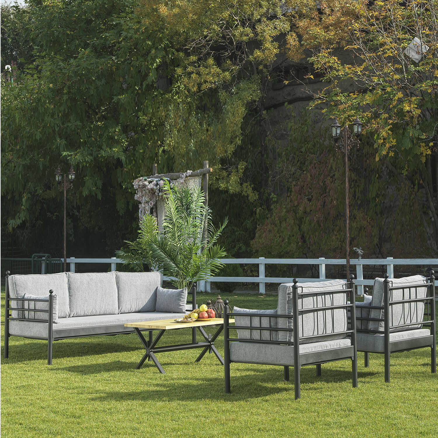 Manyas (3+1+1) - Black, Fume