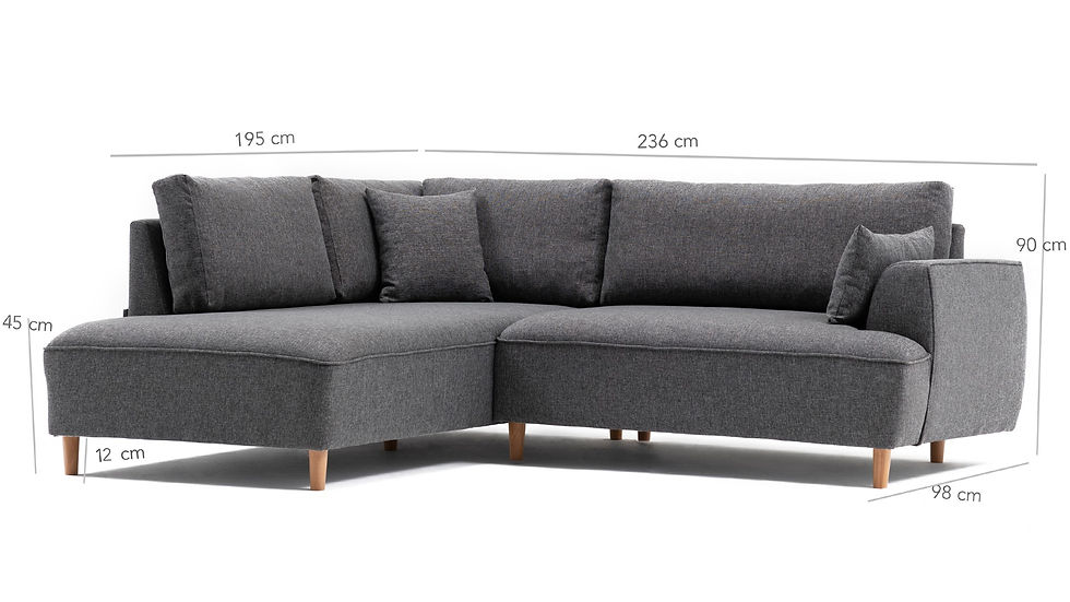 Thumbnail: Felix Extra Soft Corner Sofa Left - Dark Grey