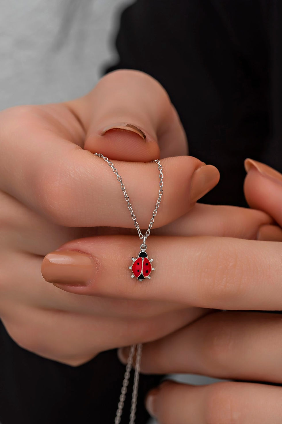Thumbnail: LustreWisp Enamel Silver Pendant Necklace
