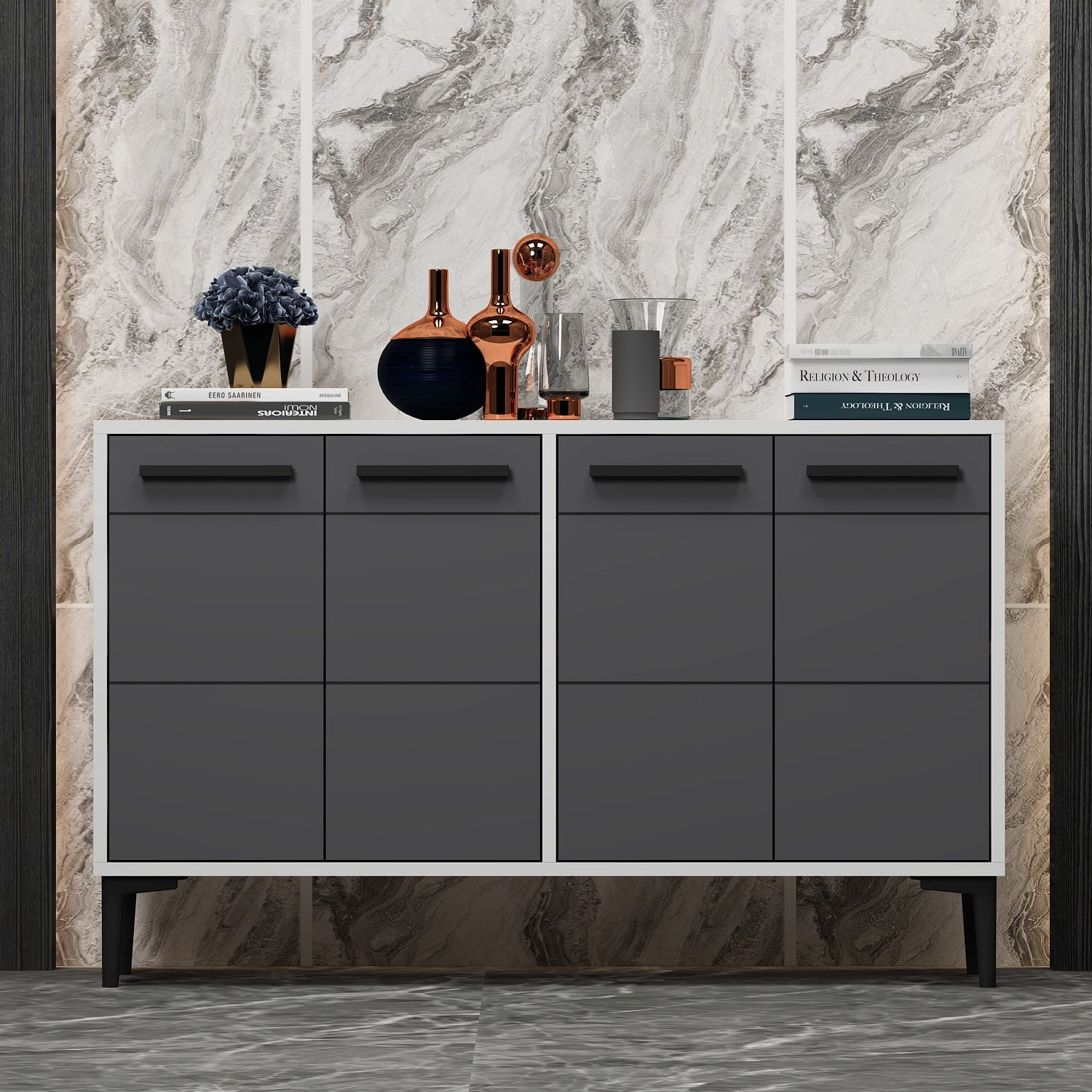 Stria - White, Anthracite