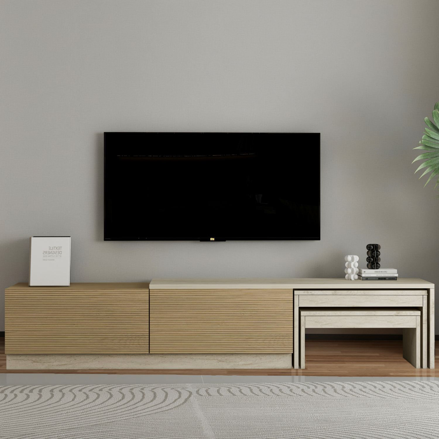 Nest - Travertine, Warm Oak
