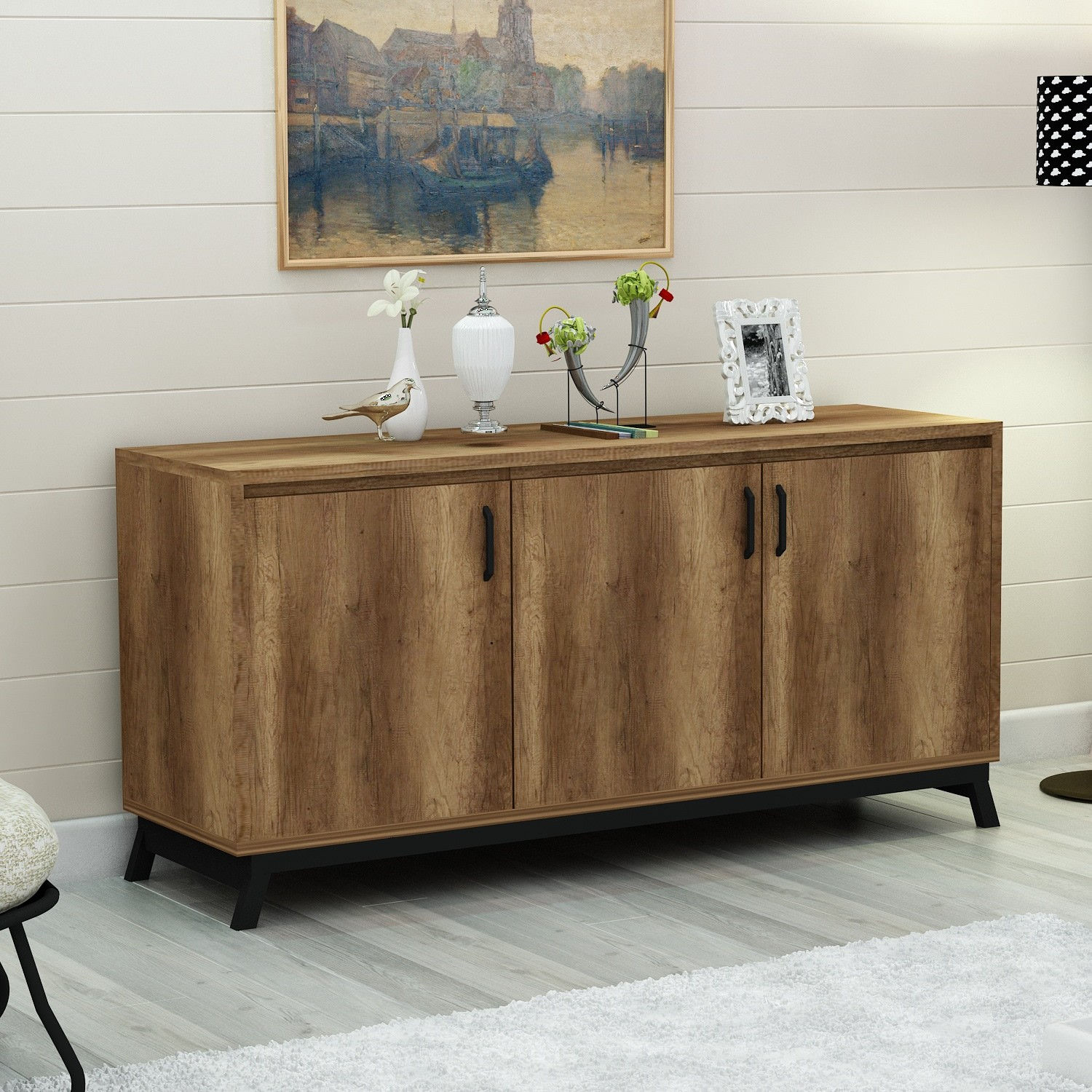 Retro Aden Konsol - Walnut