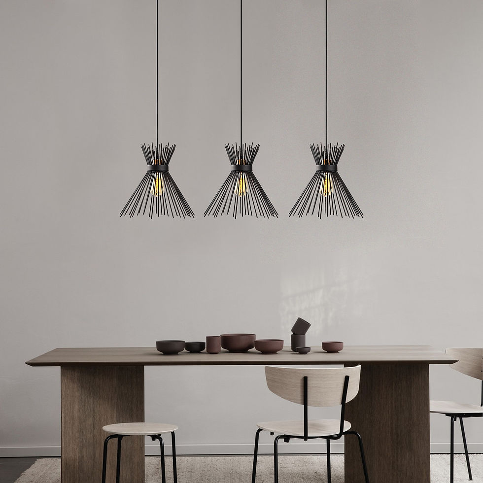 Luminara Noir: Modern Metal Chandelier Elegance