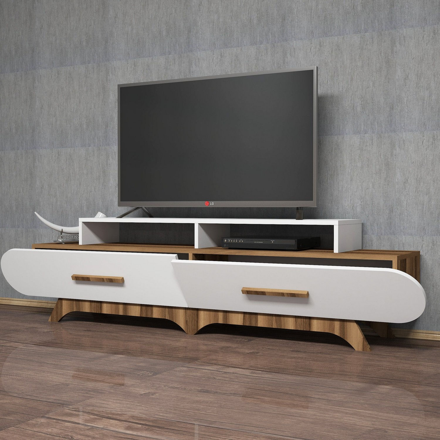 Flora - Walnut, White