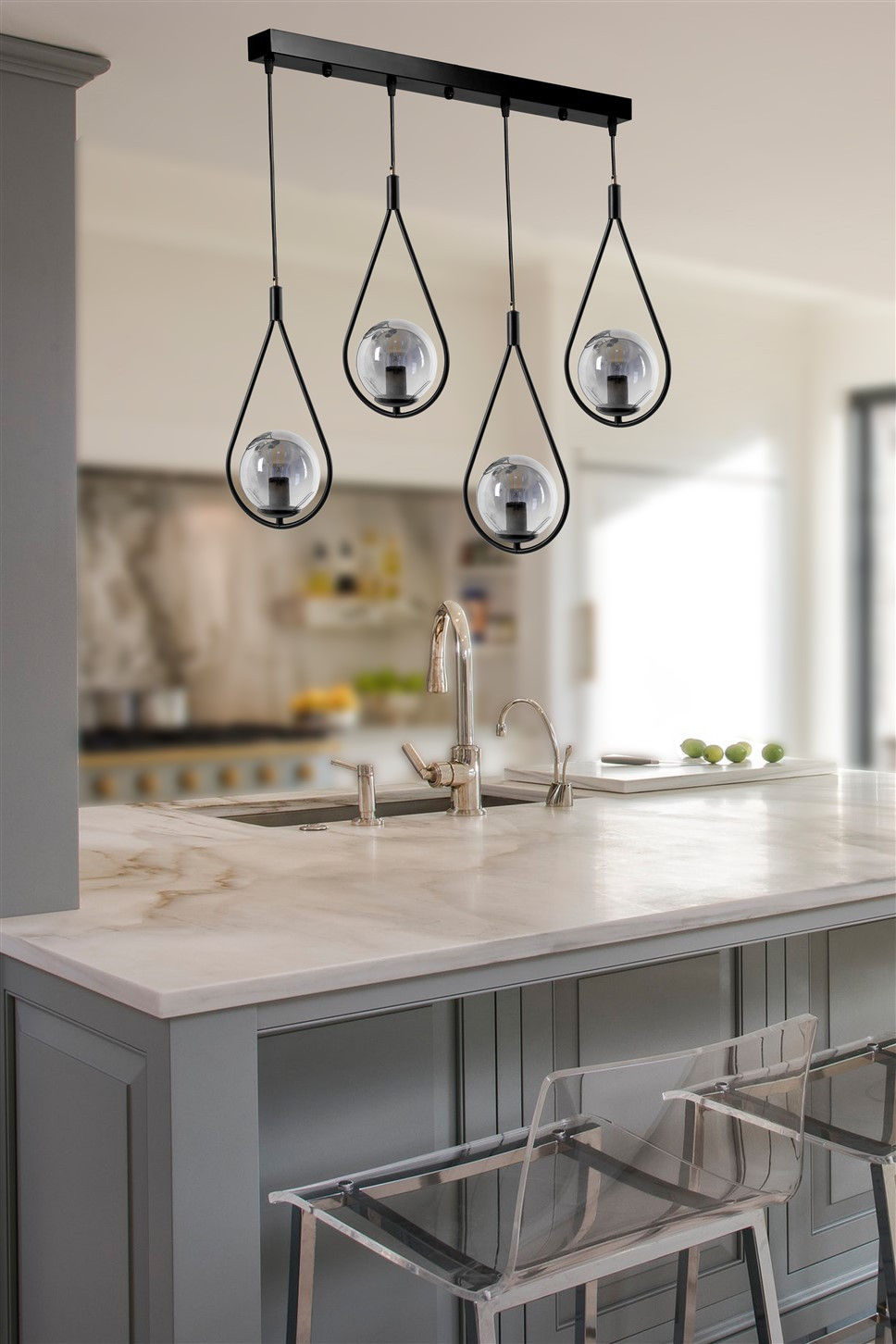 Damla 4 Lu Sirali Fume Camli Siyah Sarkit