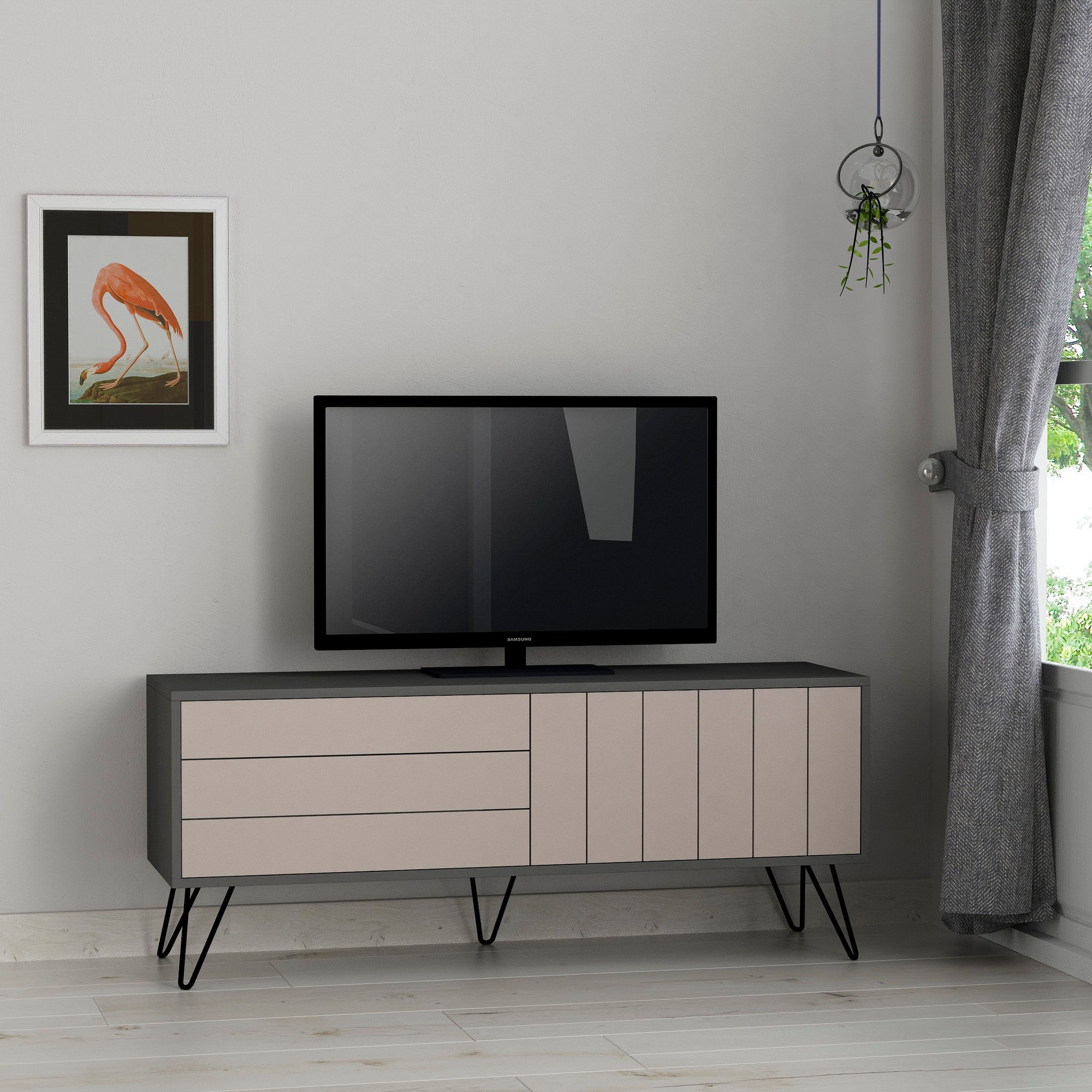 Picadilly Tv Stand - Anthracite, Light Mocha