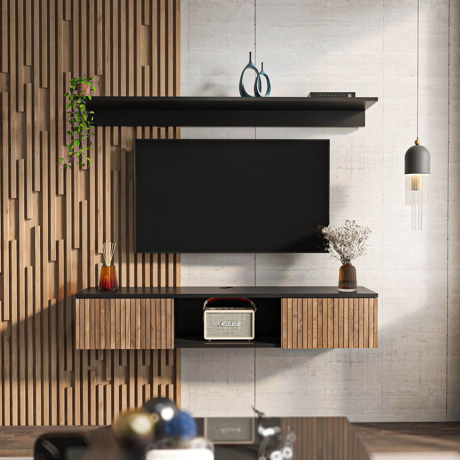 Elia - Wooden, Black