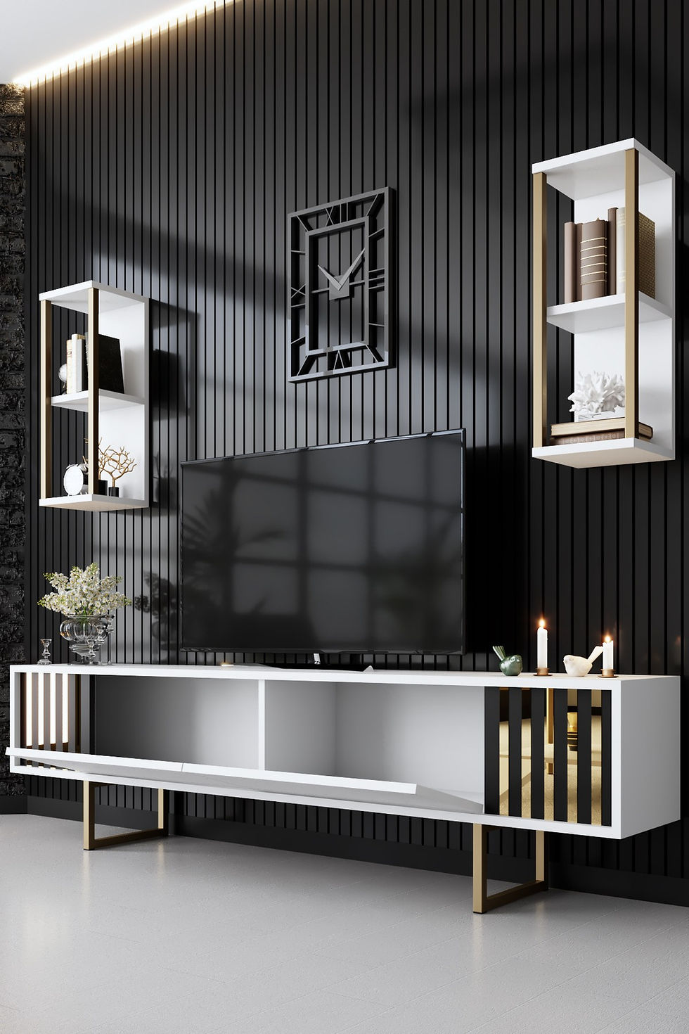 Thumbnail: Gold Line - White, Black