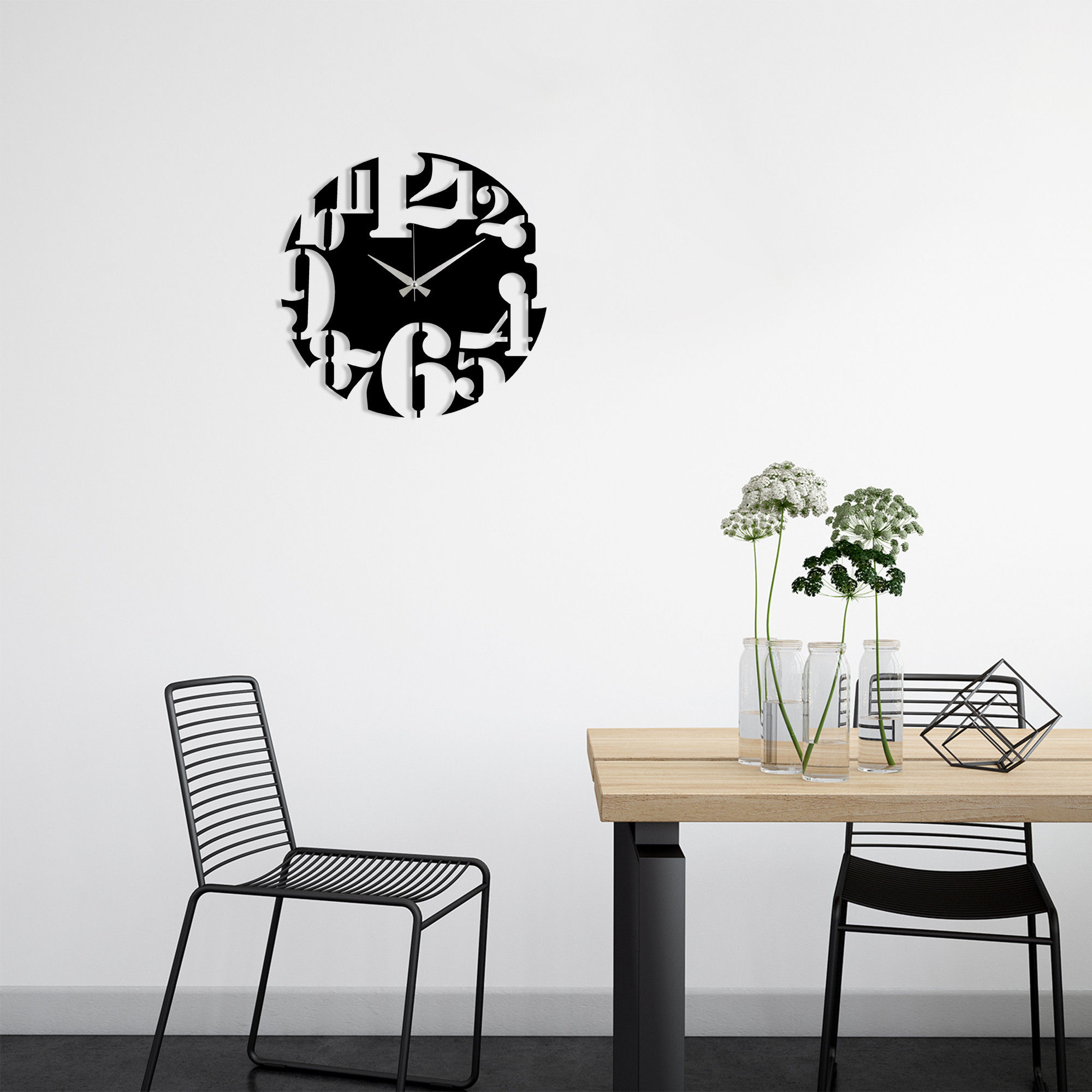 Metal Wall Clock 1 - Black
