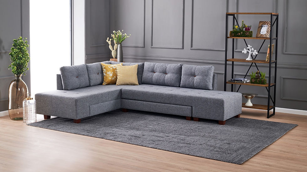 Thumbnail: Manama Corner Sofa Bed Left - Grey
